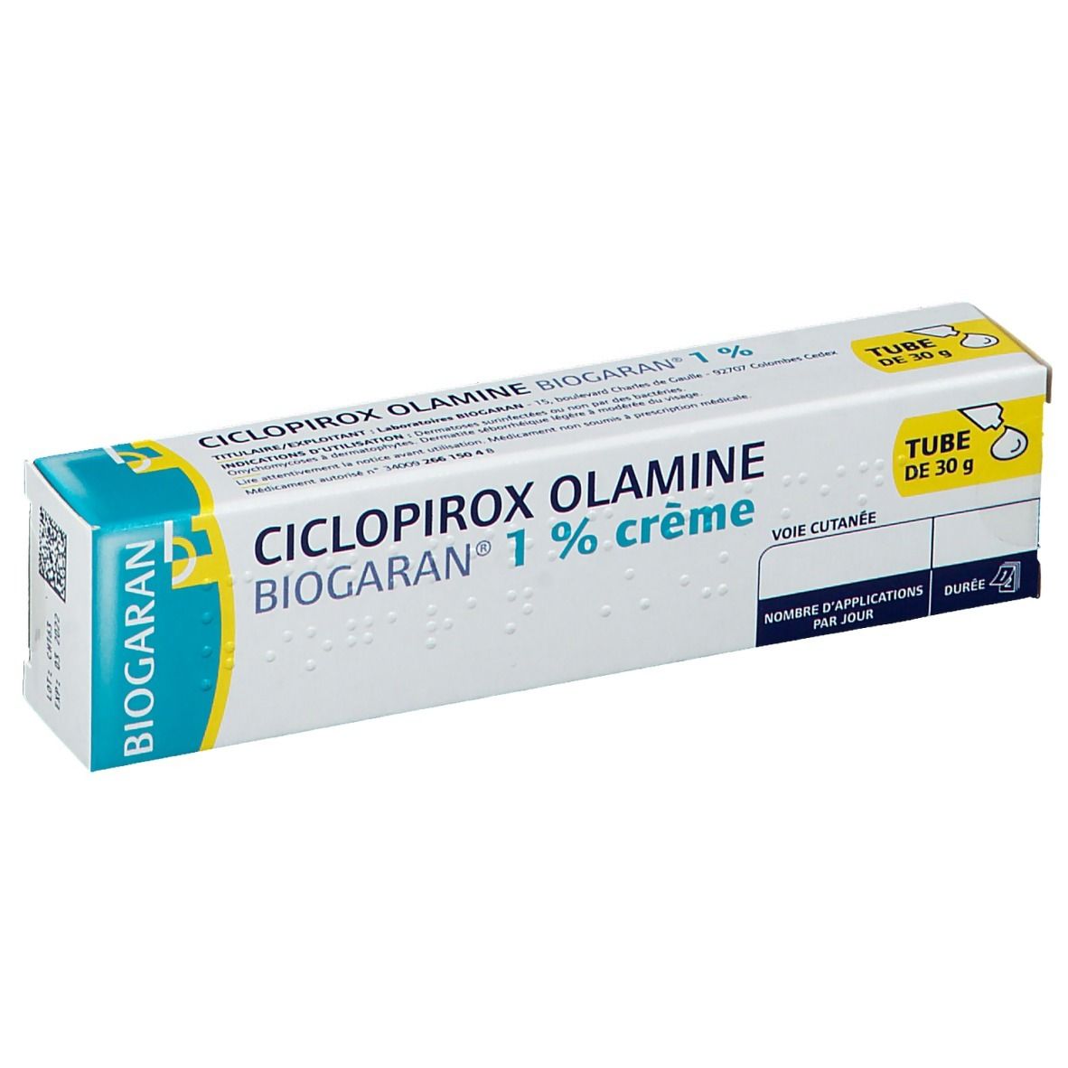 Ciclopirox Olamine 1% crème Biogaran® - shop-pharmacie.fr