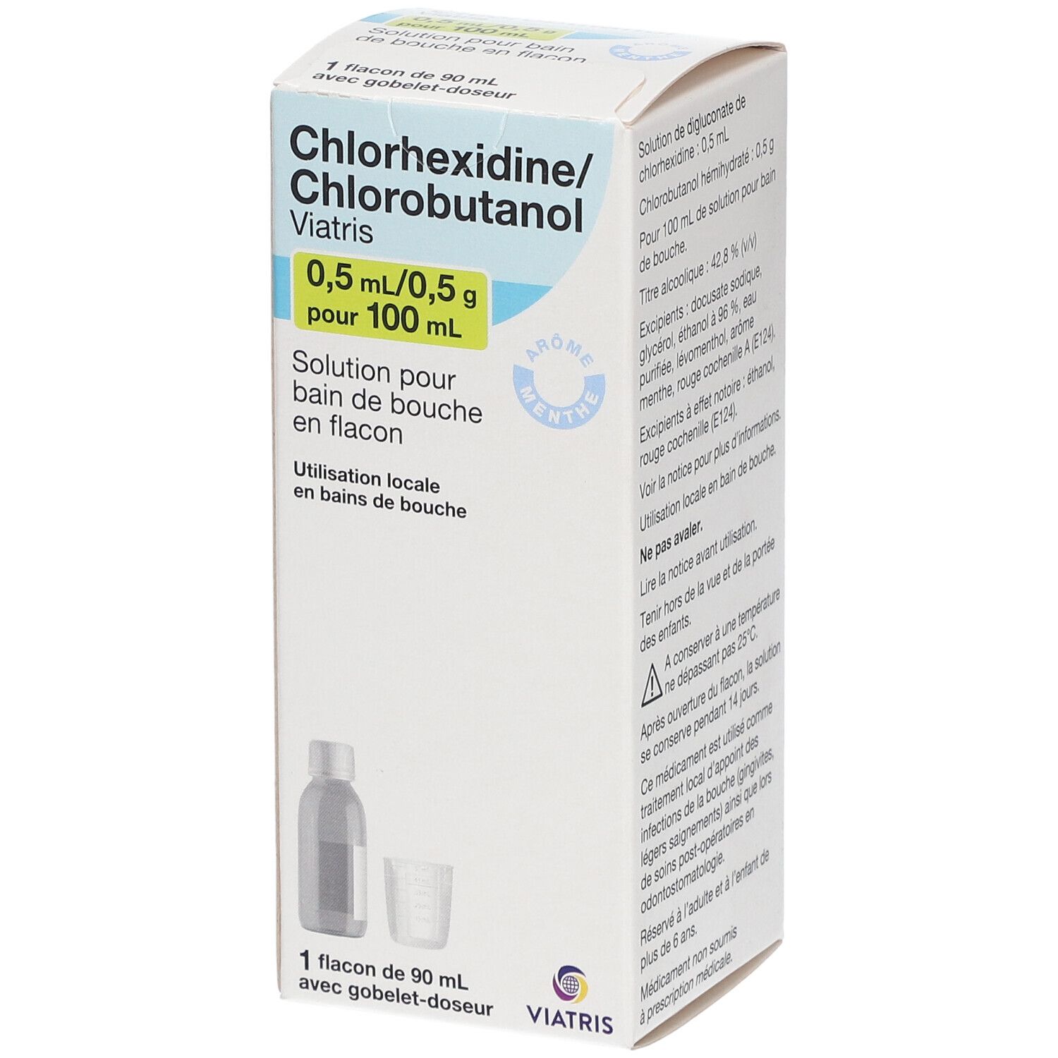 Chlorhexidine/Chlorobutanol Mylan 0,5 ml/0,5 g pour 100 ml