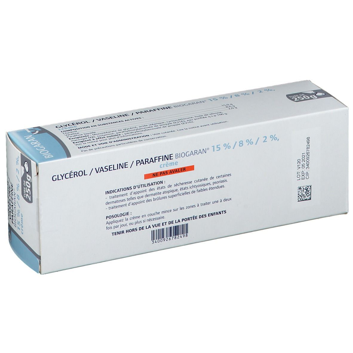 BIOGARAN® Glycérol/ Vaseline/ Paraffine 15% / 8% / 2% ...