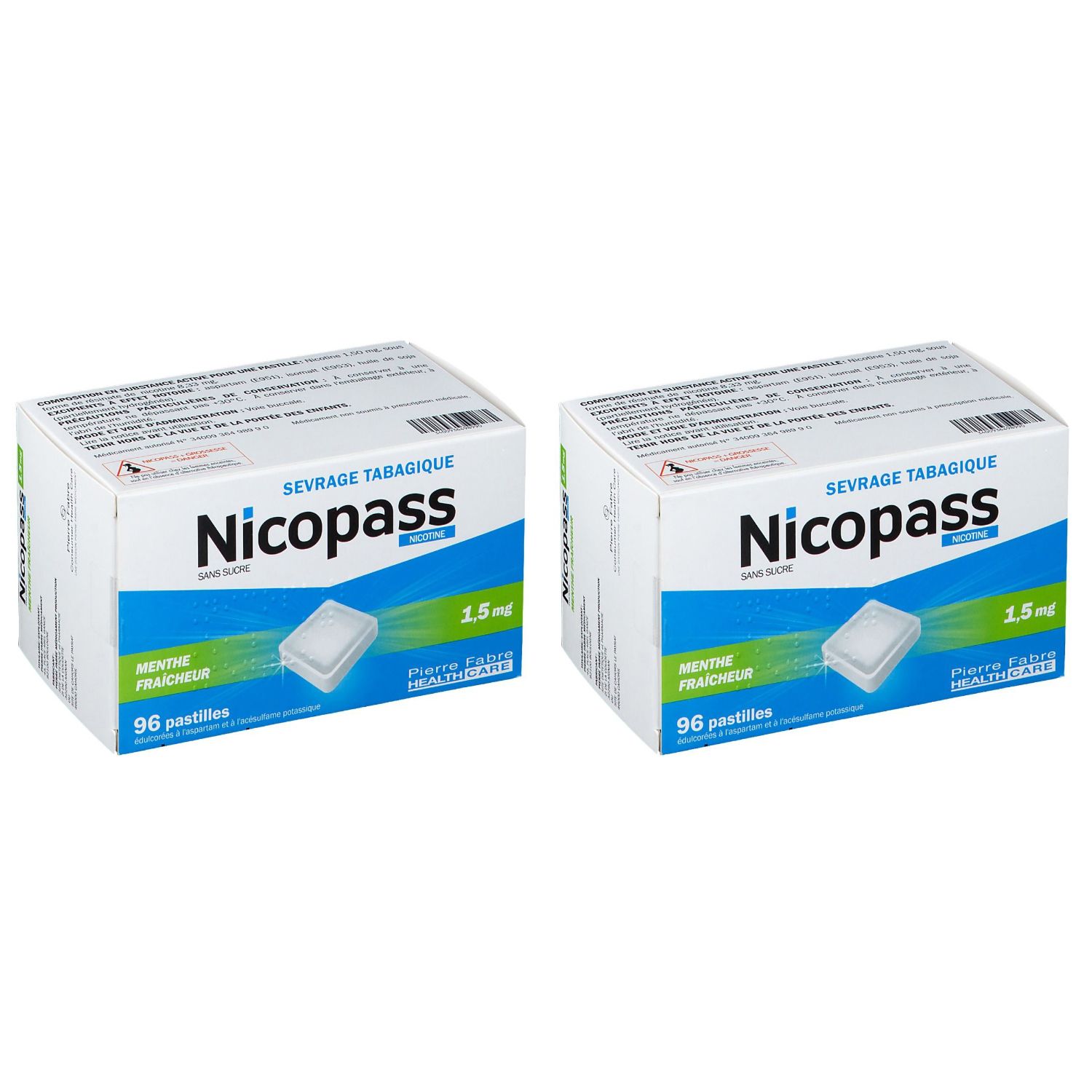 Nicopass® Menthe fraicheur s/s 1,5 mg