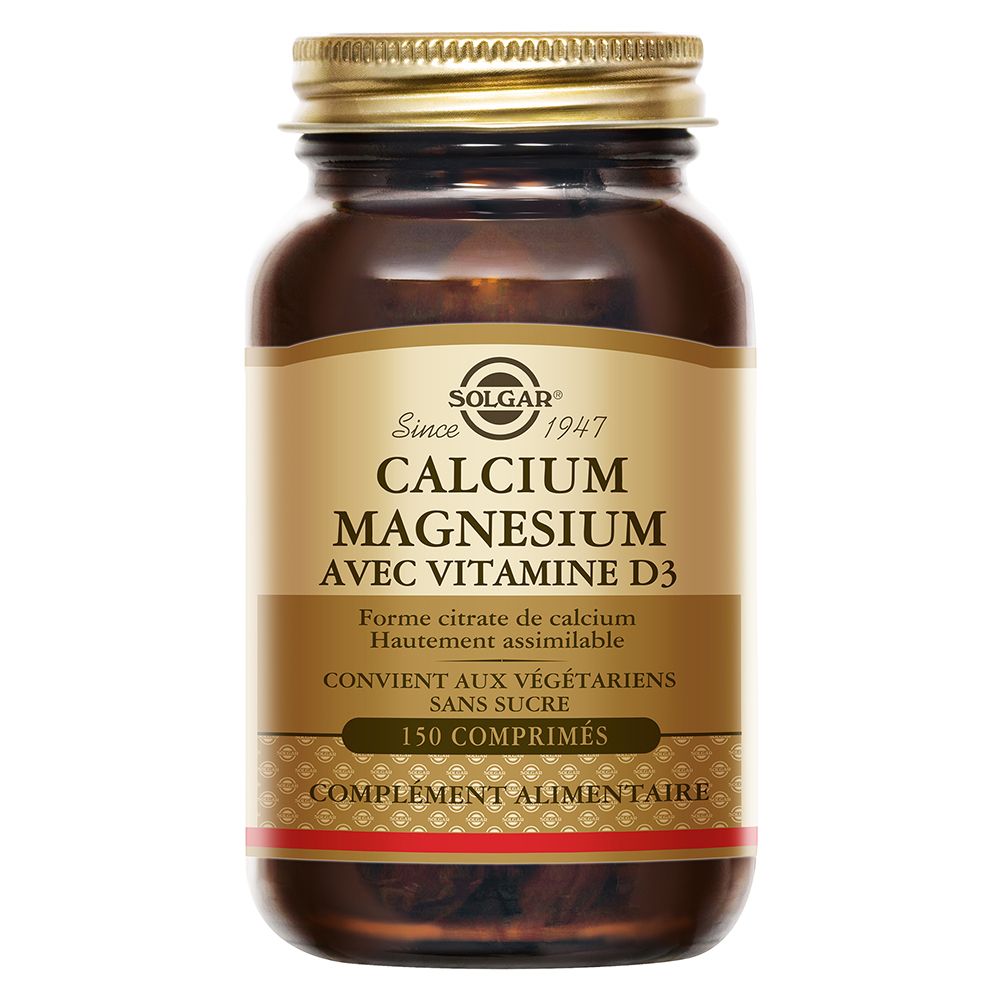 SOLGAR Calcium Magnésium Vitamine D3 - Santé des Os Comprimé(S) 150 pc(s)