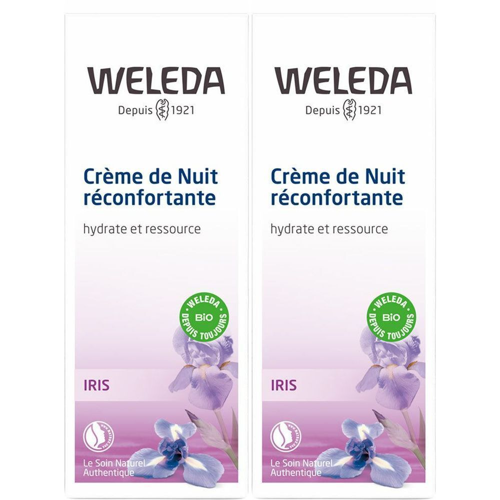 WELEDA Crème de Nuit Réconfortante à l'Iris Bio Pour La Peau 2x30 ml