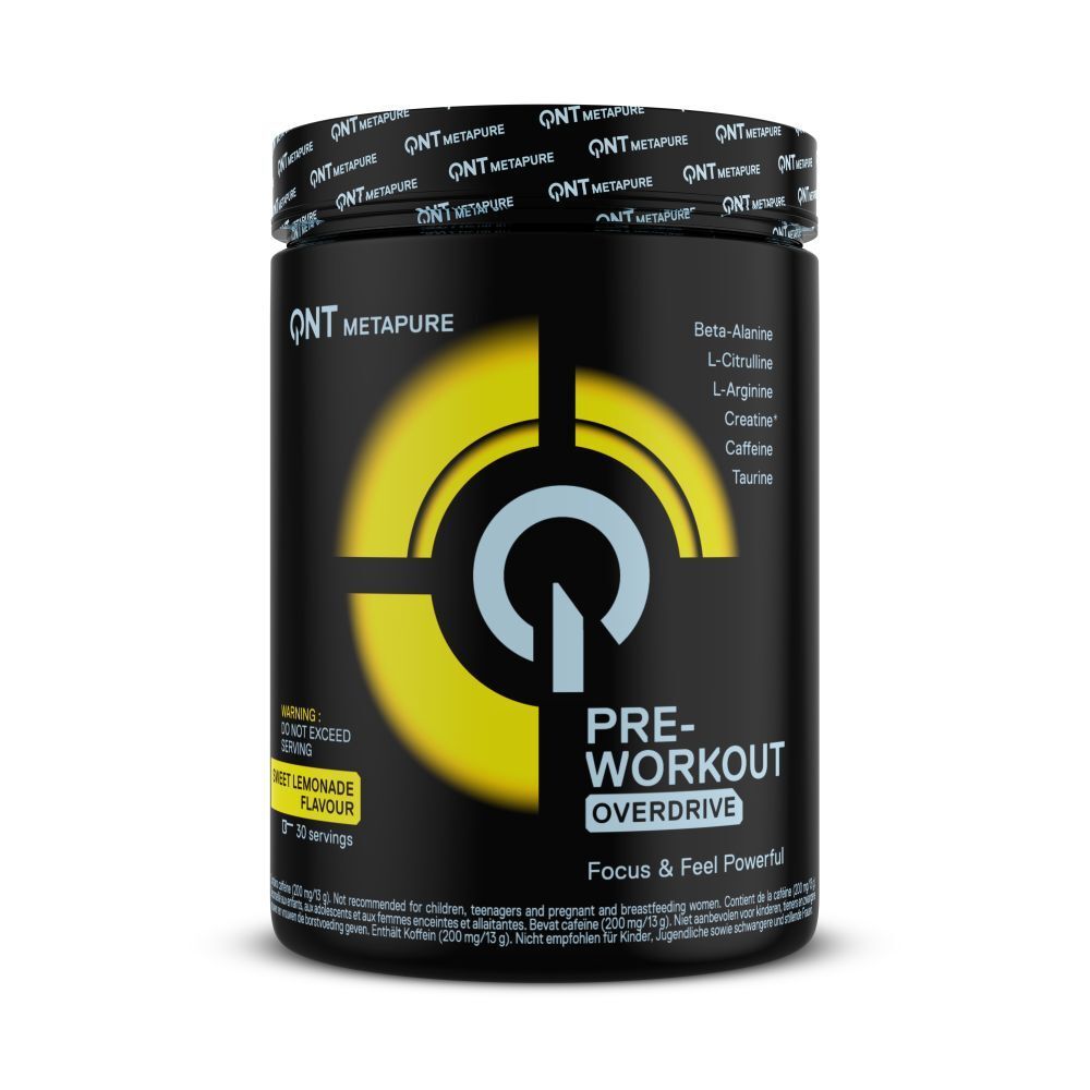 Qnt Metapure Preworkout Overdrive Sweet Lemonade Poudre 390 G Enfants