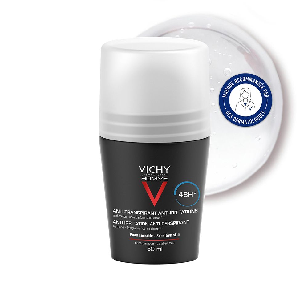 Vichy Homme Déodorant Peaux Sensibles Rouleau 50 Ml