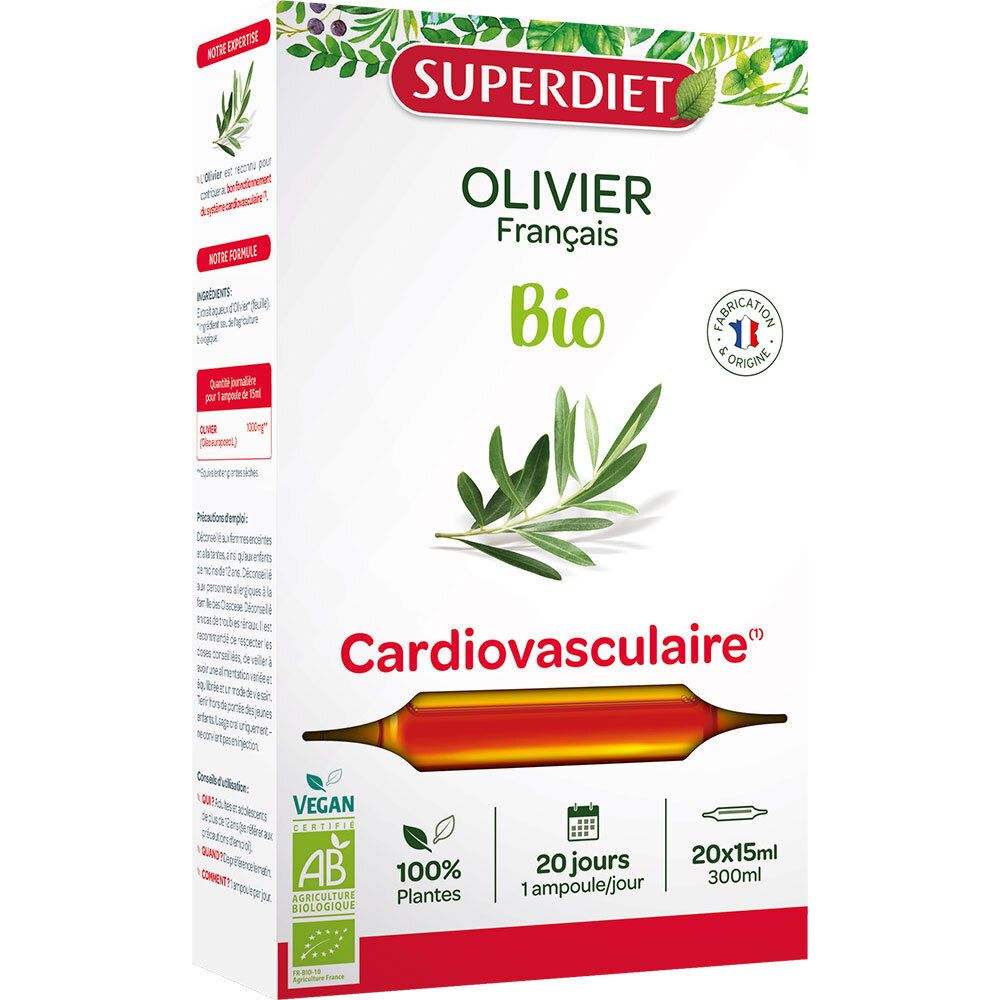 Superdiet Olivier Bio Cardiovasculaire Ampoule Ampoule(S) Buvable(S) 20 Pc(S)