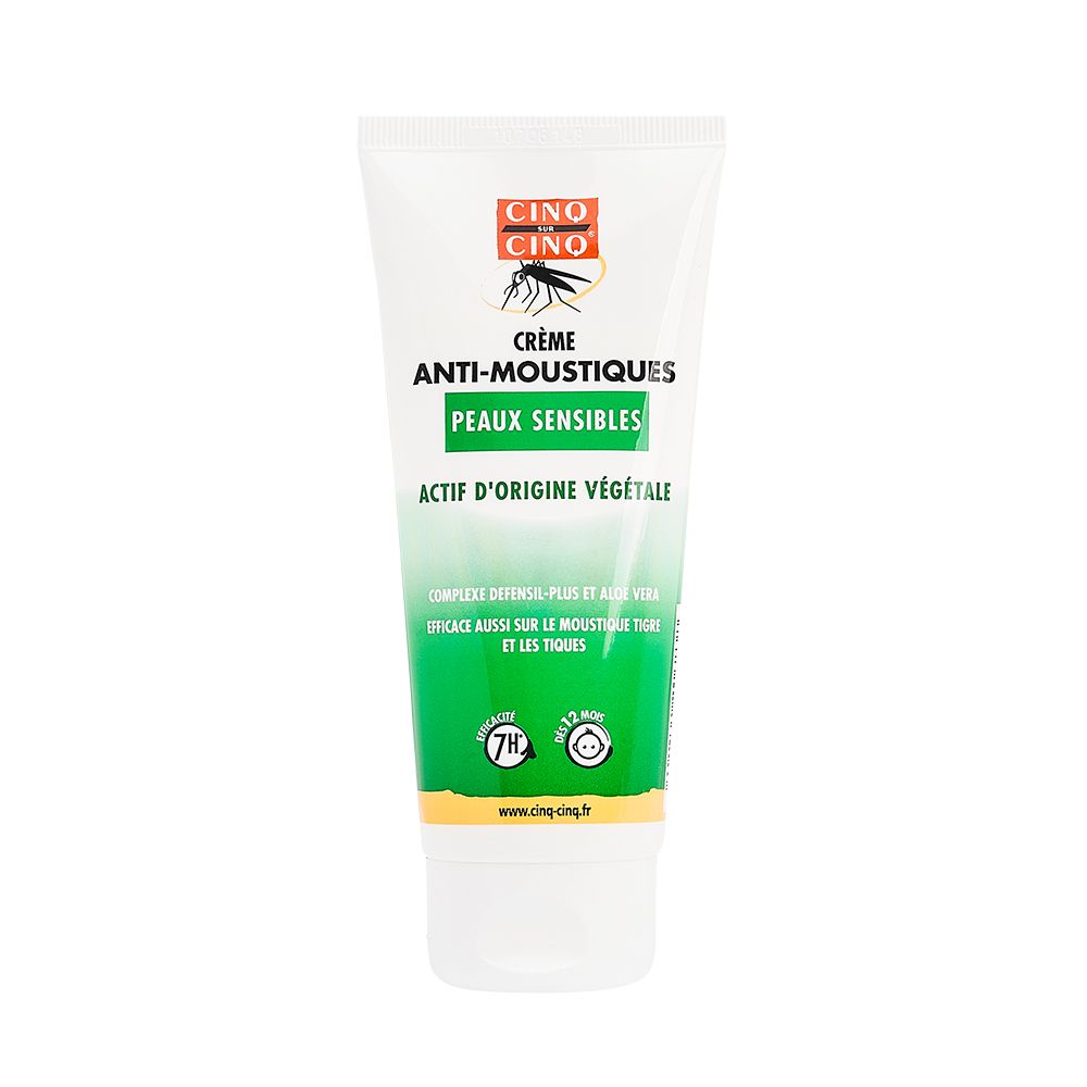Cinq Sur Cinq® Cinq Sur Crème Anti-Moustiques Peaux Sensibles - Formule Defensil Plus Pour La Peau 100 Ml Enfants