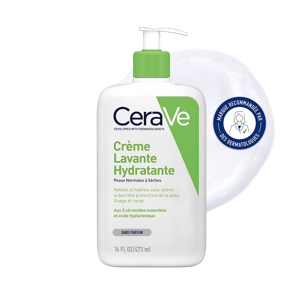 Cerave Crème Lavante Hydratante Visage Et Corps Pour Les Peaux Sèches À Très 473 Ml