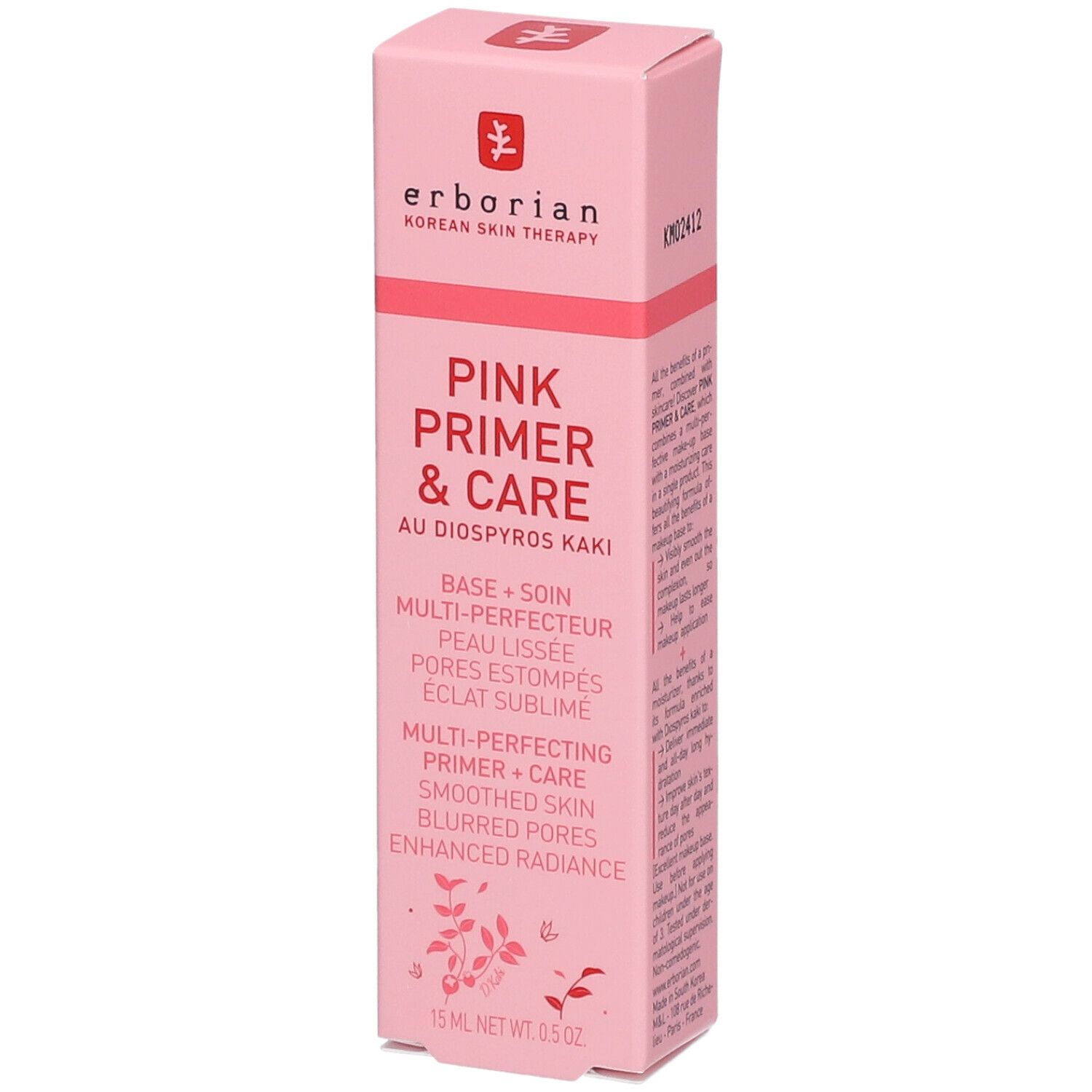Erborian Pink Primer & Care Base De Teint Éclat Maquillage 15 Ml