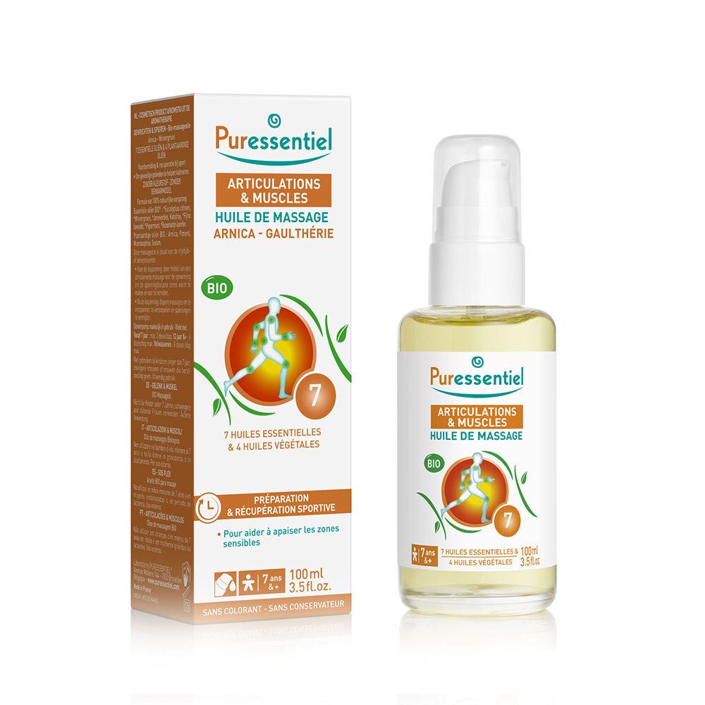 Puressentiel Huile De Massage Bio Effort Musculaire Arnica - Gaulthérie 100 Ml Enfants