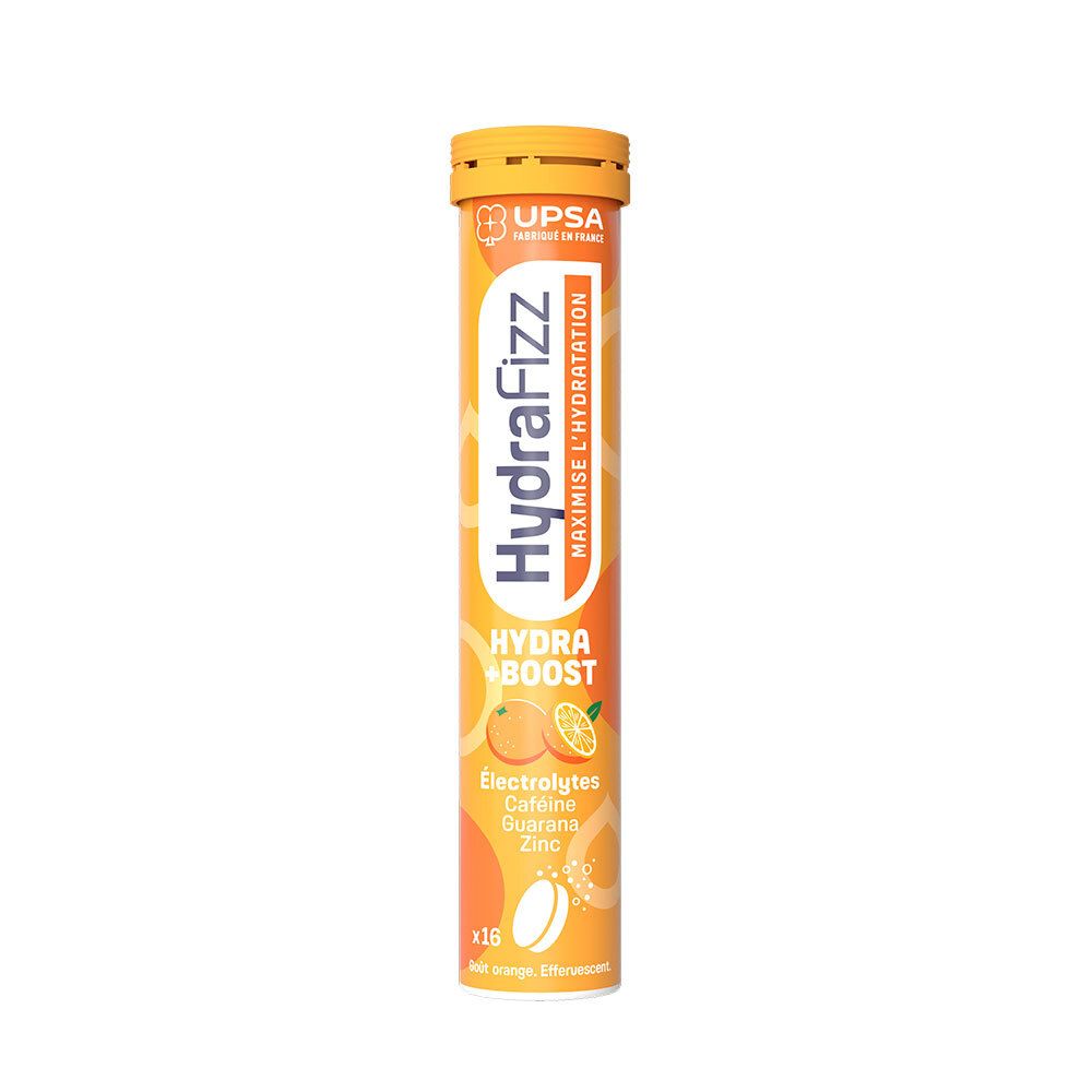 Orange Complément Alimentaire Électrolytique, Hydra Boost, 16 Comprimés Effervescents, Hydrafizz - Image 2