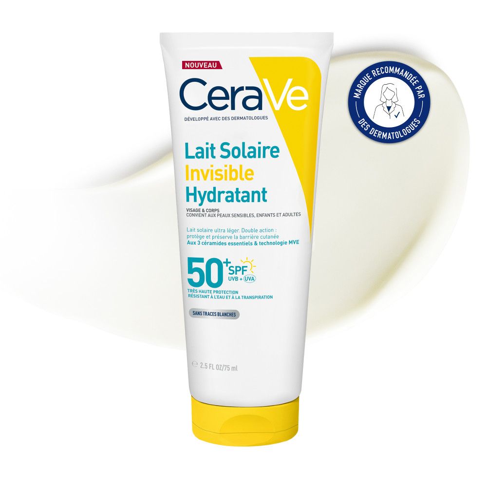 Cerave Lait Solaire Hydratant Invisible Spf50+ Visage Et Corps 75 Ml