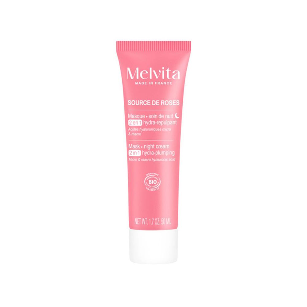 Melvita Source De Roses Crème Nuit Hydra Repulpante Masque(S) Pour Le Visage 50 Ml