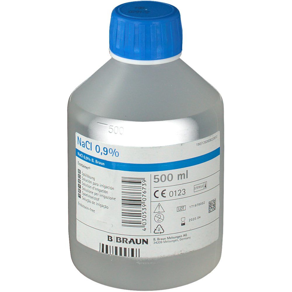Ecotainer B. Braun NaCl 0.9% Solution d'irritation 500 ml Solution(S)