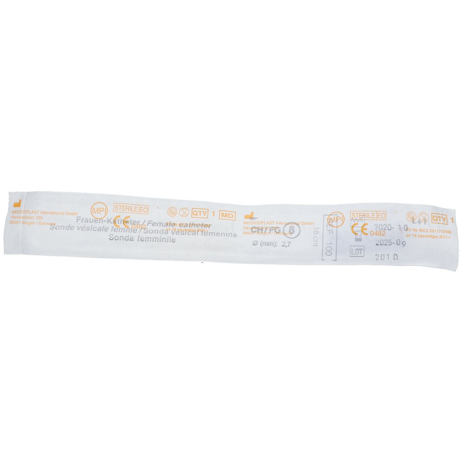 Nelaton Sonde Urétrale CH12 Bleu 20 cm 1 pc(s) Cathéter(S)