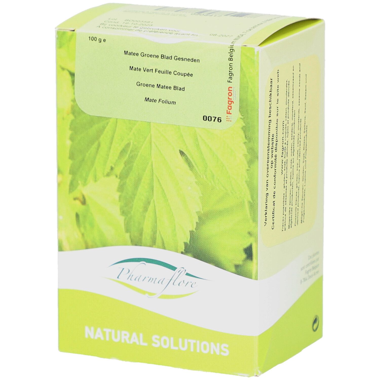 Pharmaflore Maté Vert Feuille Coupée 100 g Thé