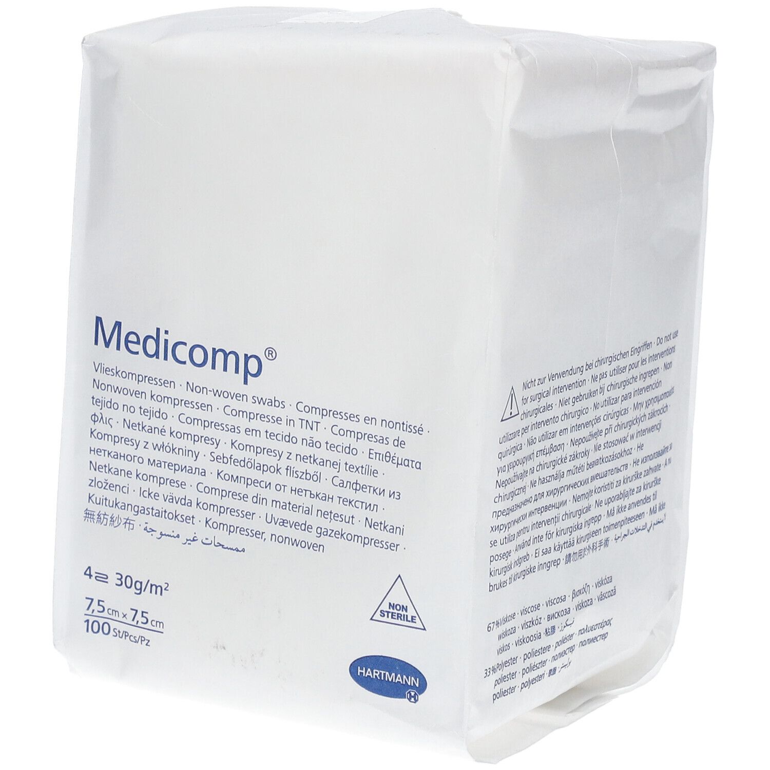 Hartmann Medicomp Compresse 4 Plis 7.5 X Cm Compresses 100 Pc(S)