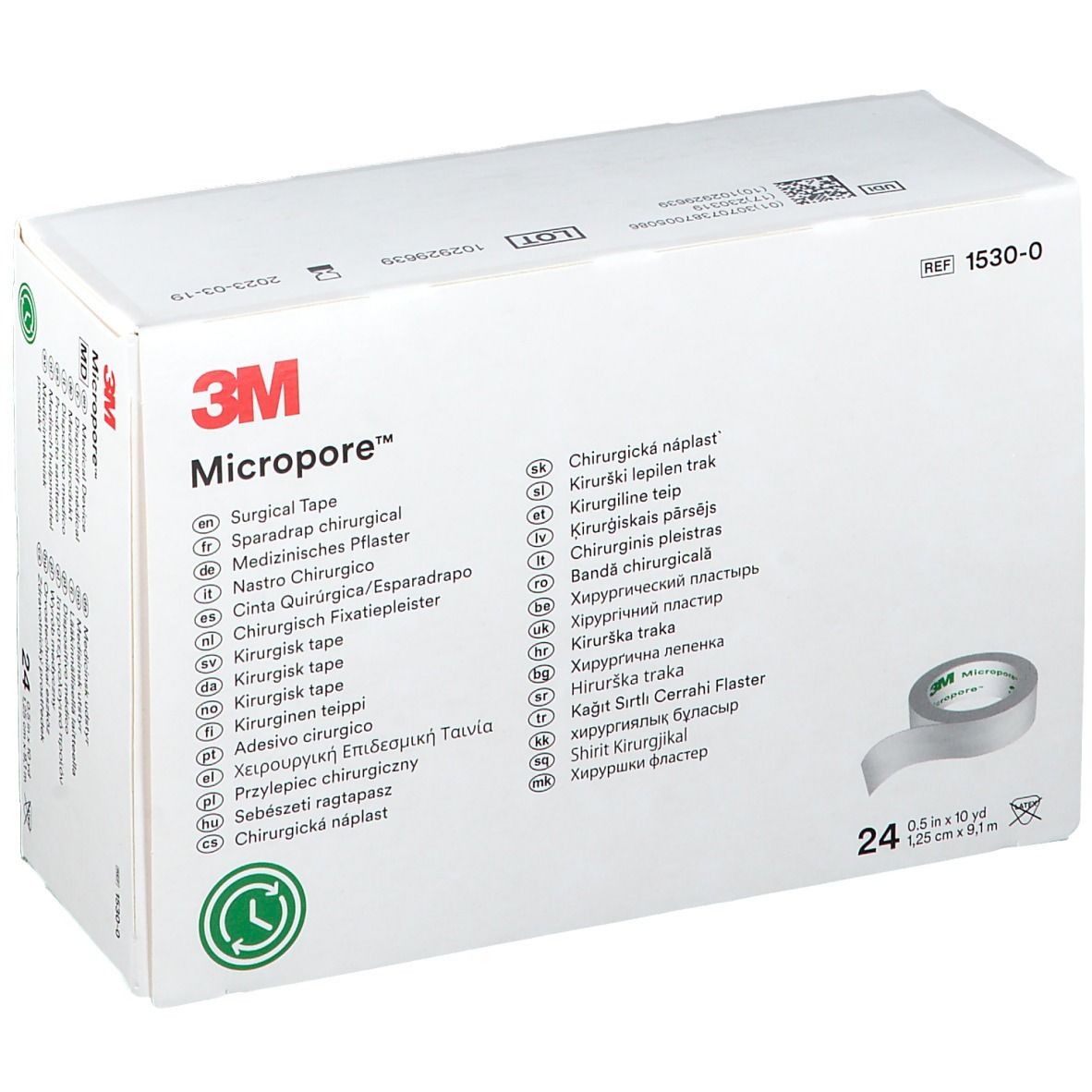 3M Micropore Sparadrap Chirurgical 1,25 cm x 9,1 m 24 pc(s) Pansement(S)