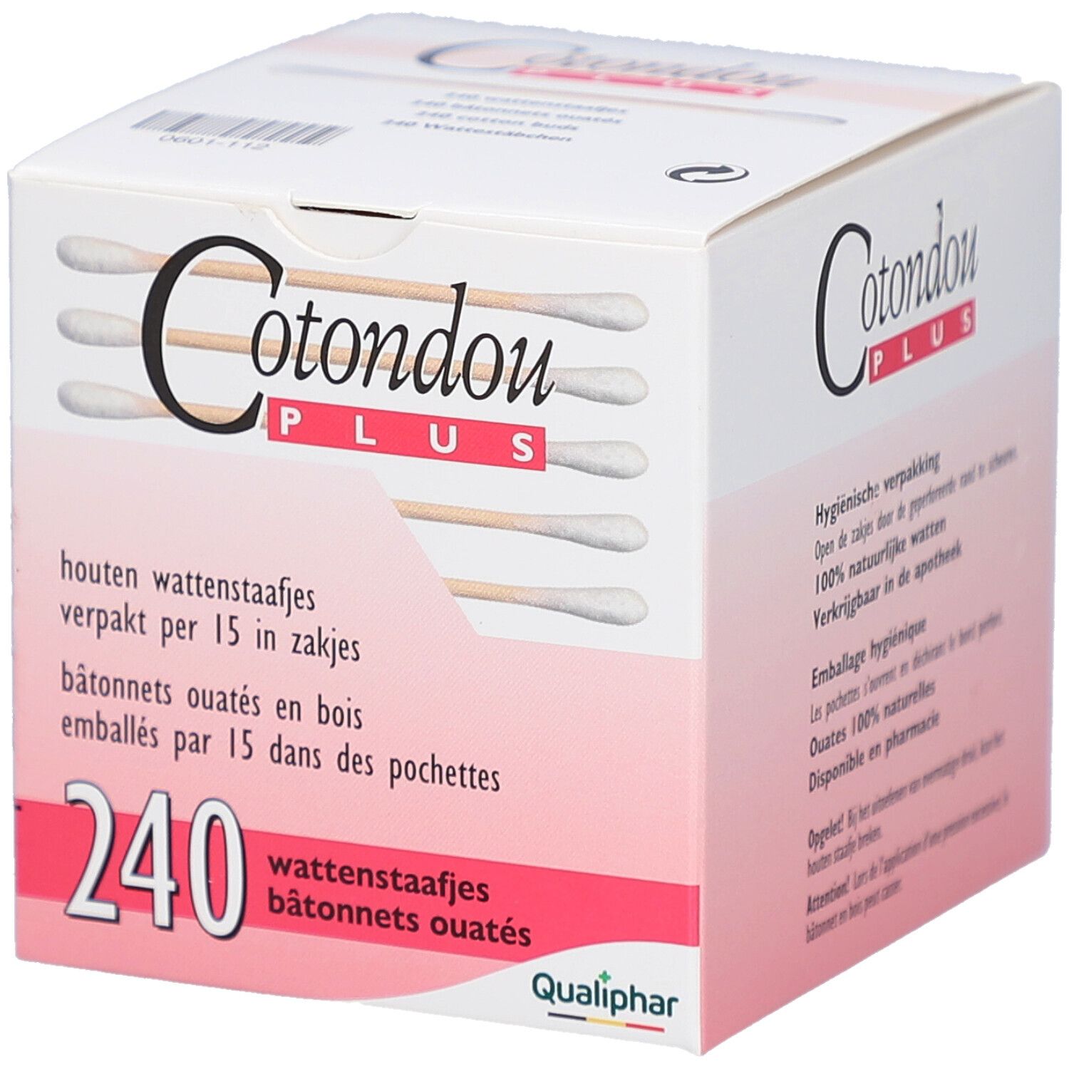 Cotondou Plus Bâtonnets ouatés en bois 240 pc(s) Bâtonnet(S)