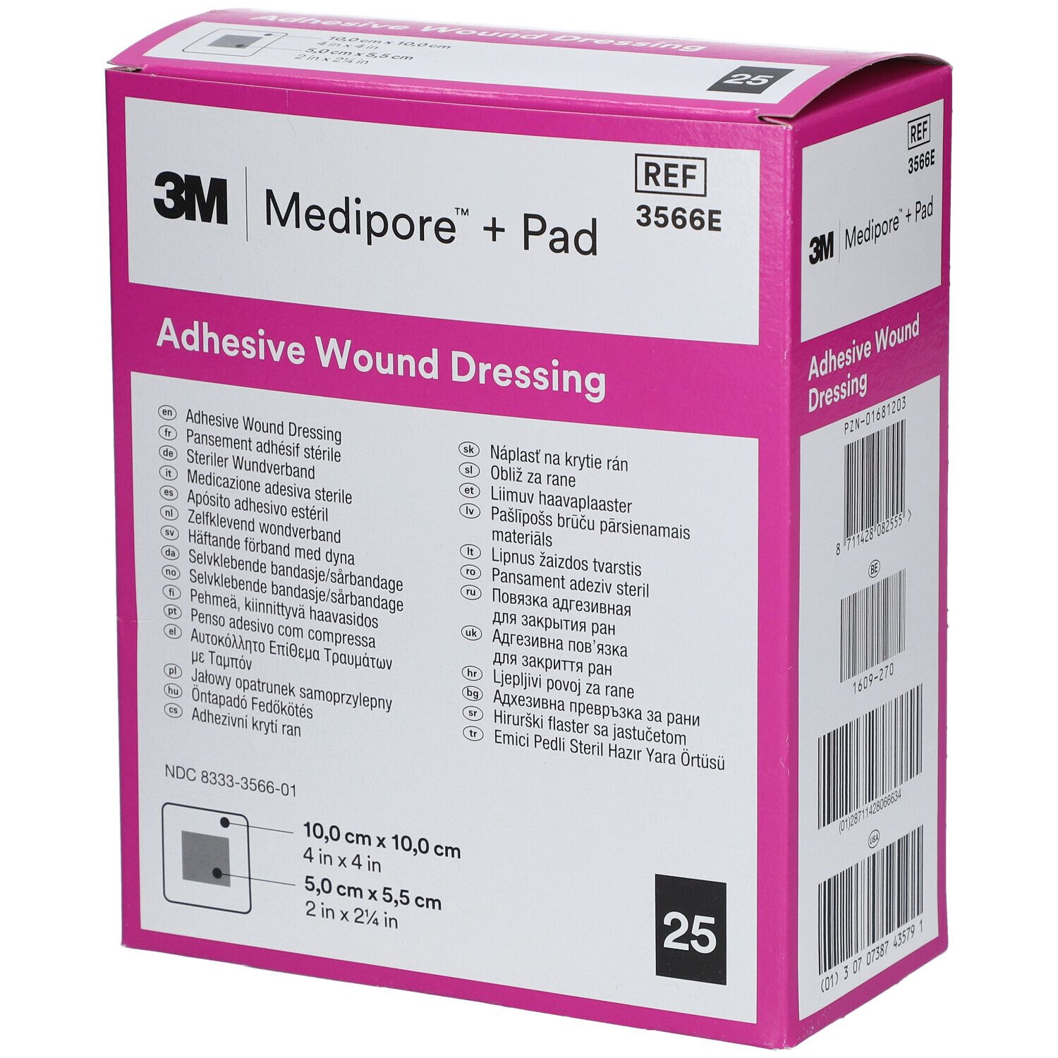 3M Medipore + Pad 10 x 10 cm 25 pc(s) Pansement(S)