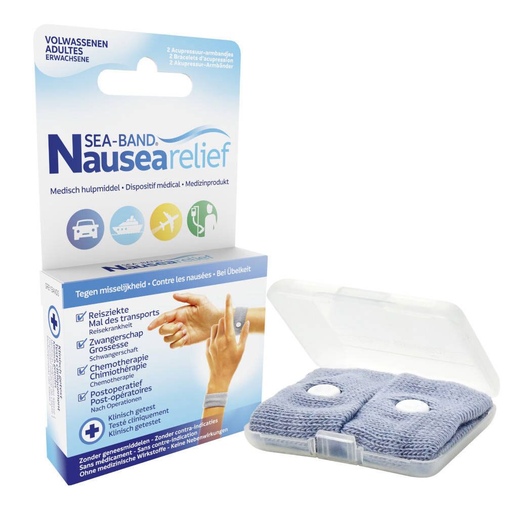 SEA-BAND Bande Poignet Gris 2 pc(s) Bandage(S)