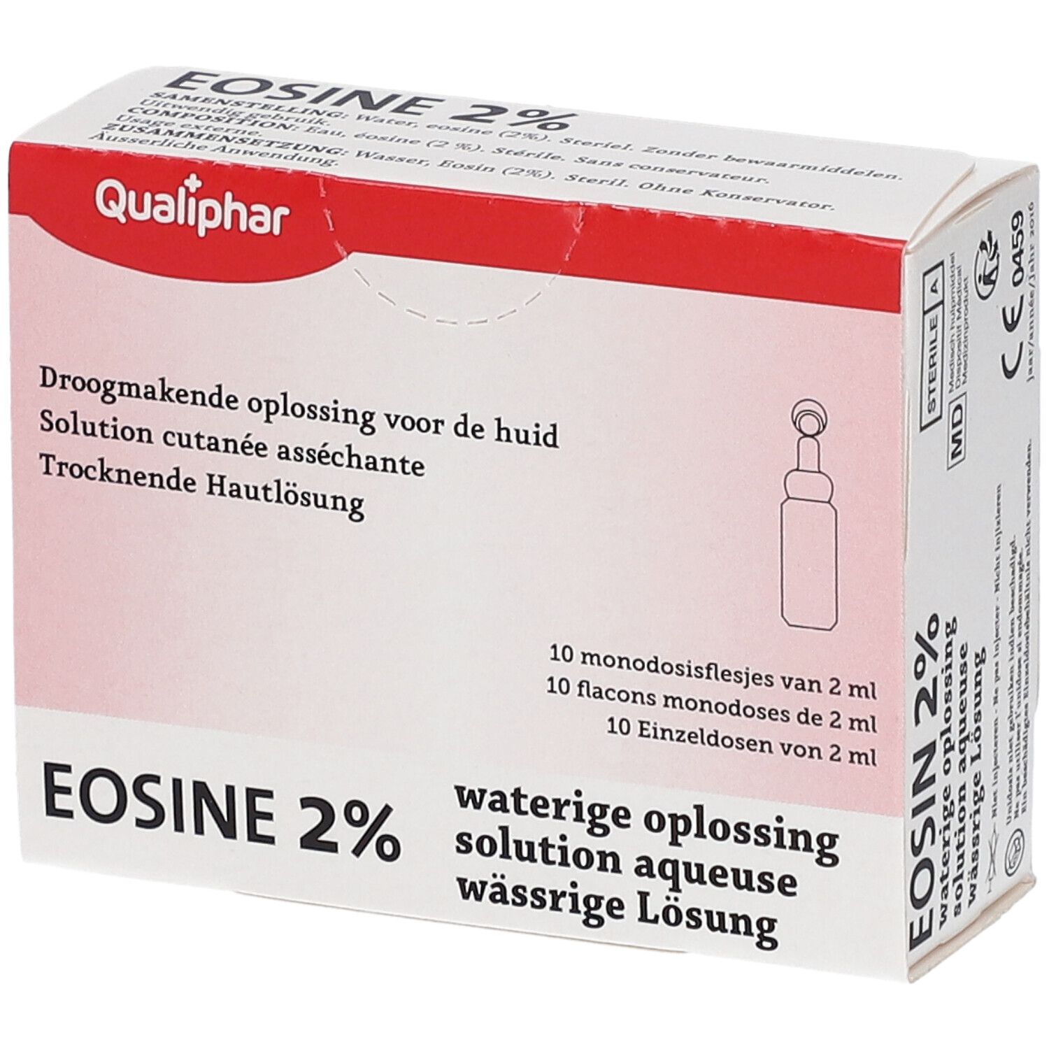 Qauliphar Eosine 2% 10x2 ml Pipette(S) Unidose(S)