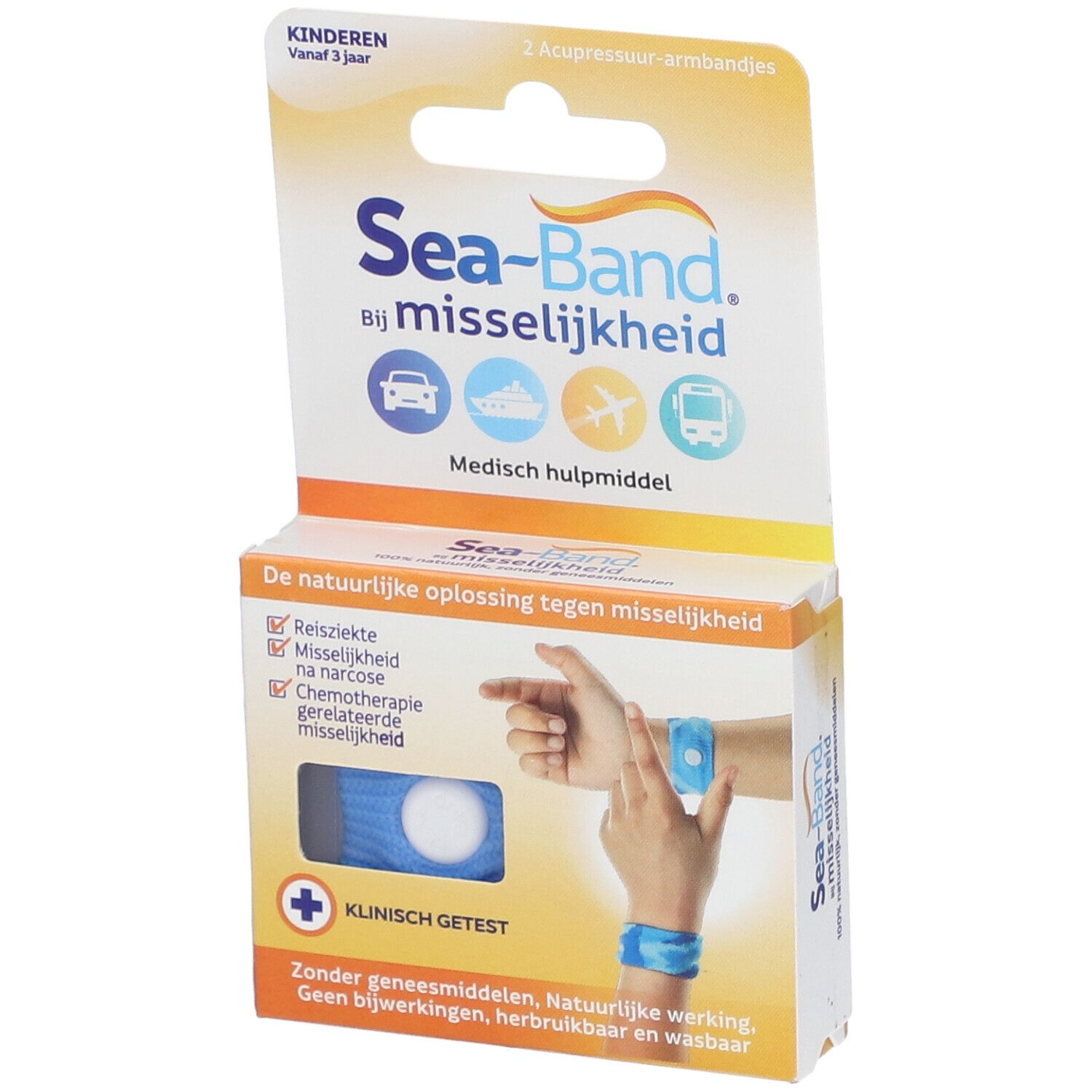 Sea-Band Bande Poignet Bleu 2 pc(s) Bandage(S)