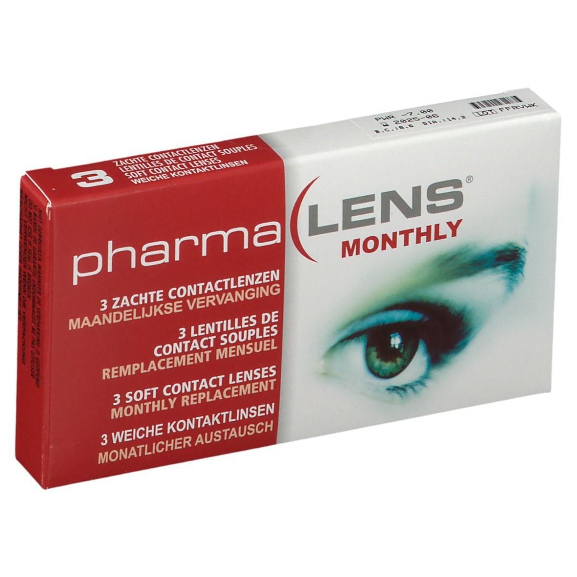 pharmaLENS® MONTHLY Lentilles -7.00 De Contact 3 pc(s)