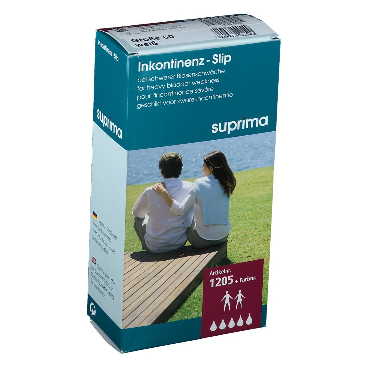 Bota Suprima 1205 Slip PVC Unisex Blanc Taille 60 Culotte D'Incontinence 1 pc(s)