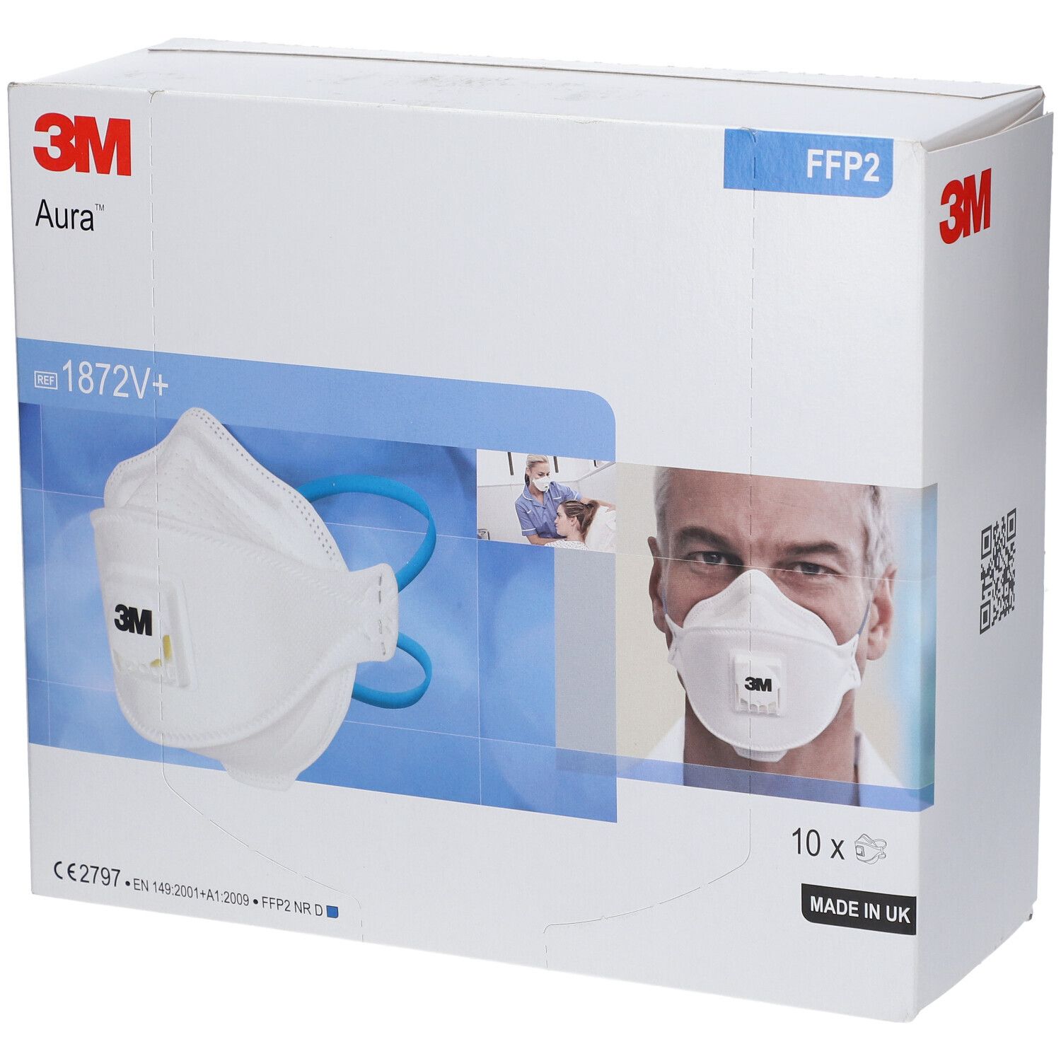3M™ Aura™ Masque respiratoire médical FFP2 avec soupape Accessoire(S) 10 pc(s)