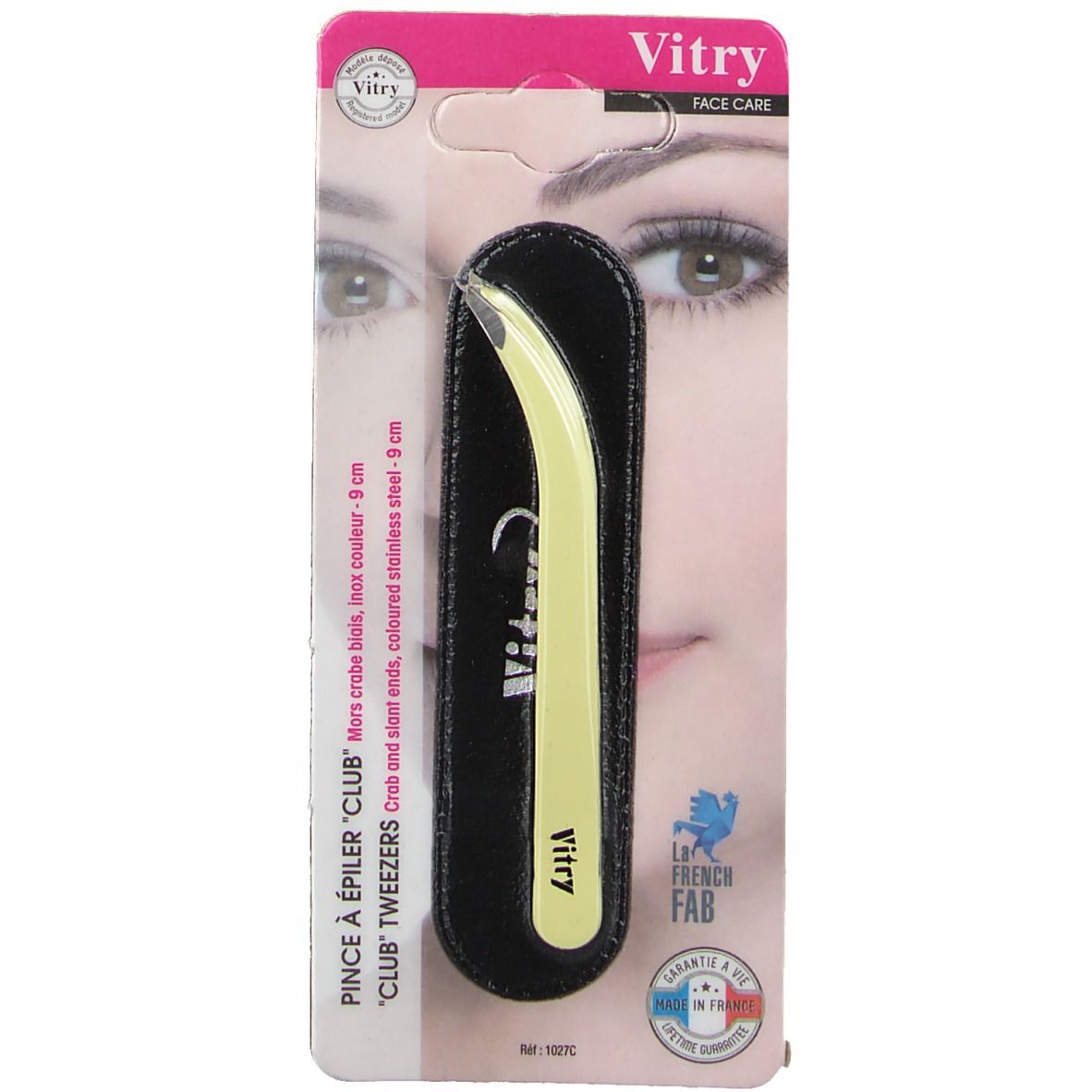 Vitry Club Pince à épiler Mors crabe & biais Inox Couleur 9 cm 1 pc(s) Pinces À Épiler