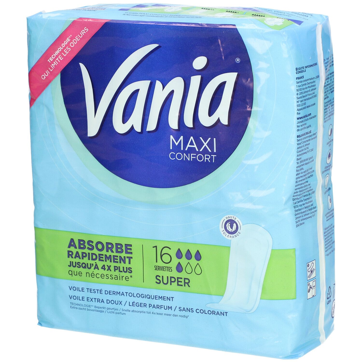 Vania Serviettes Hygiéniques, Maxi Confort, Super, 16 Serviettes 16 pc(s) Serviette hygienique