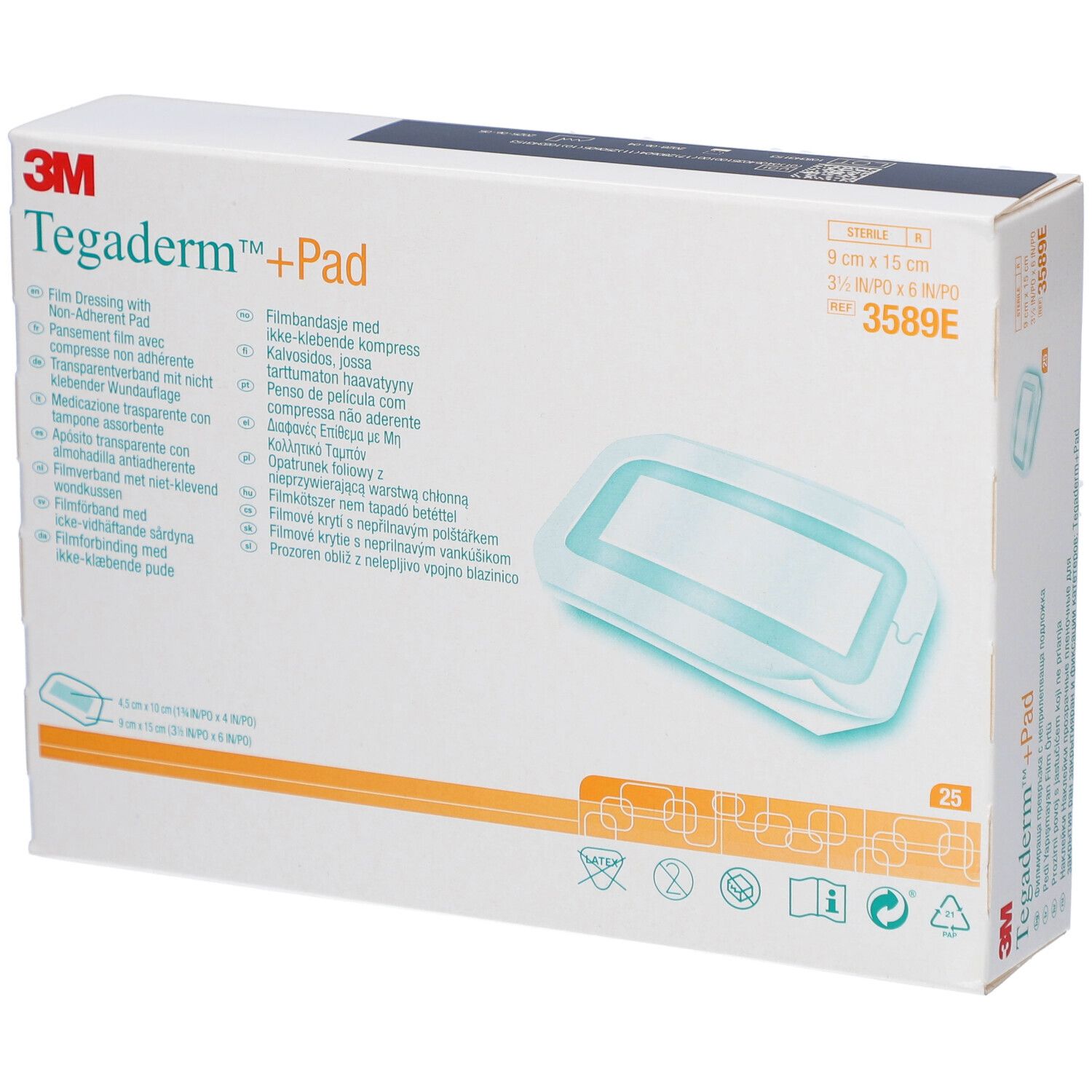3M Tegaderm +Pad 25 pc(s) Compresses