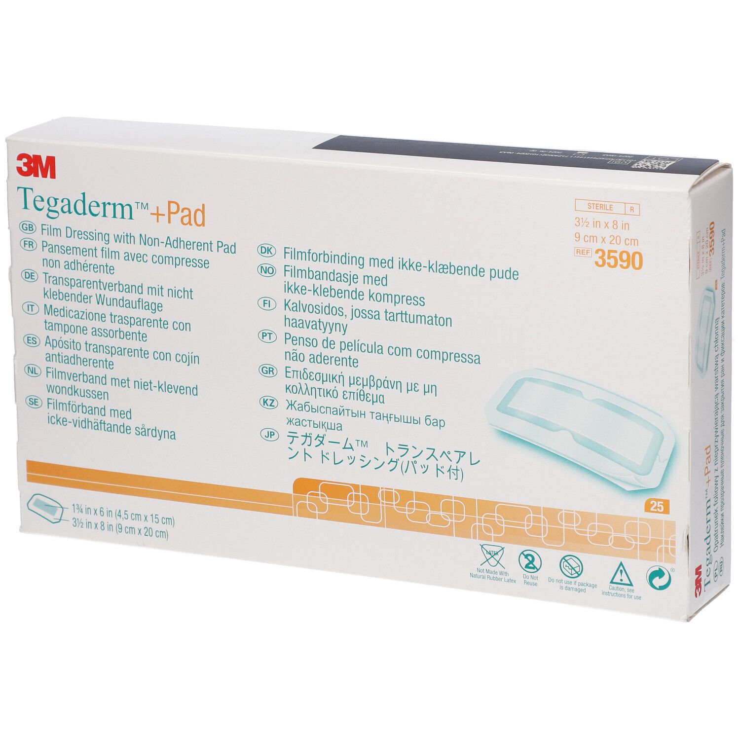 3M™ Tegaderm™ + Pad 9 x 20 cm Pansement(S) 25 pc(s)
