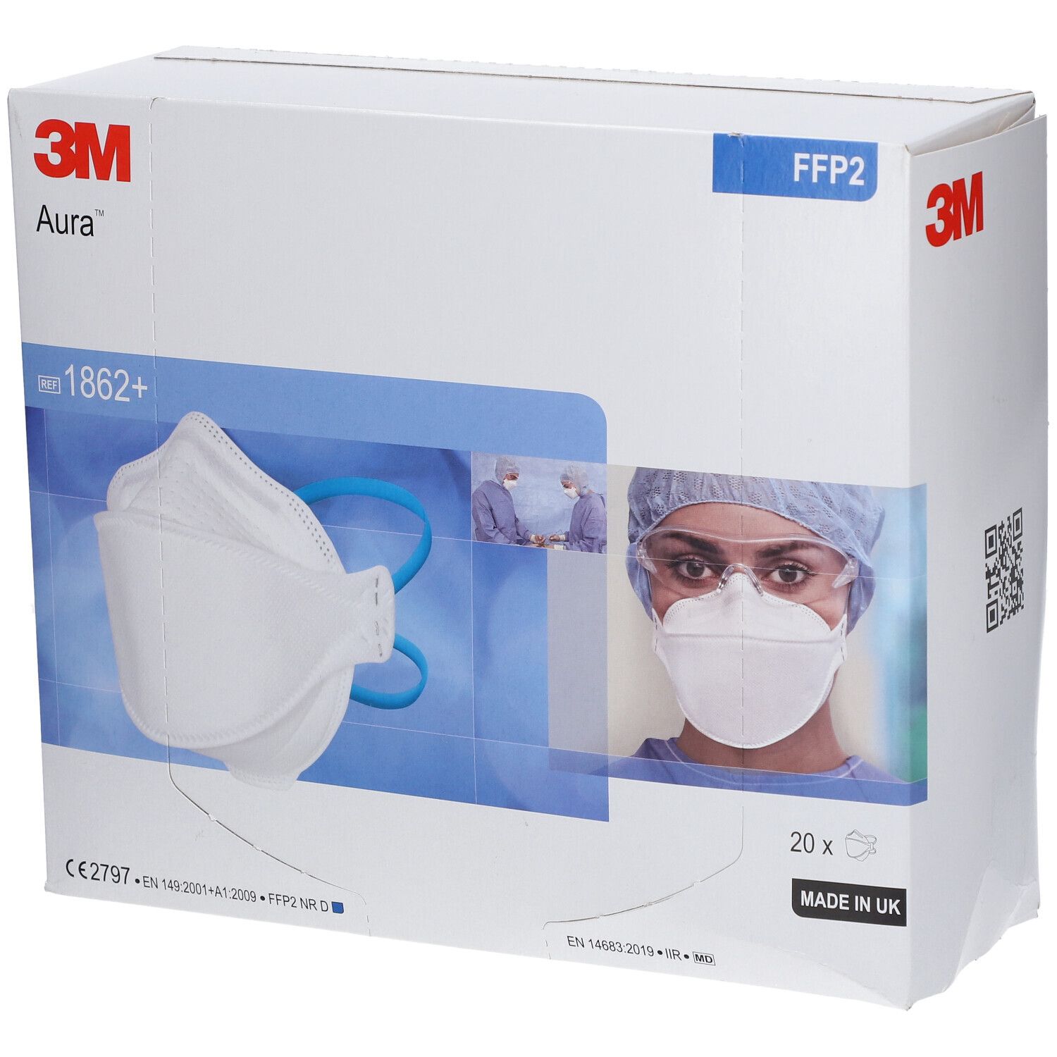 3M Aura Masque de Protection FFP2 1862+ 20 pc(s) Accessoire(S)