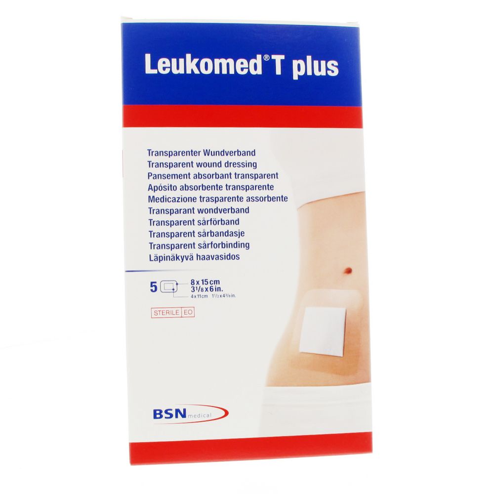 Leukomed® T plus Pansement stérile 8,0 cm x 15 Bandage(S) 5 pc(s)