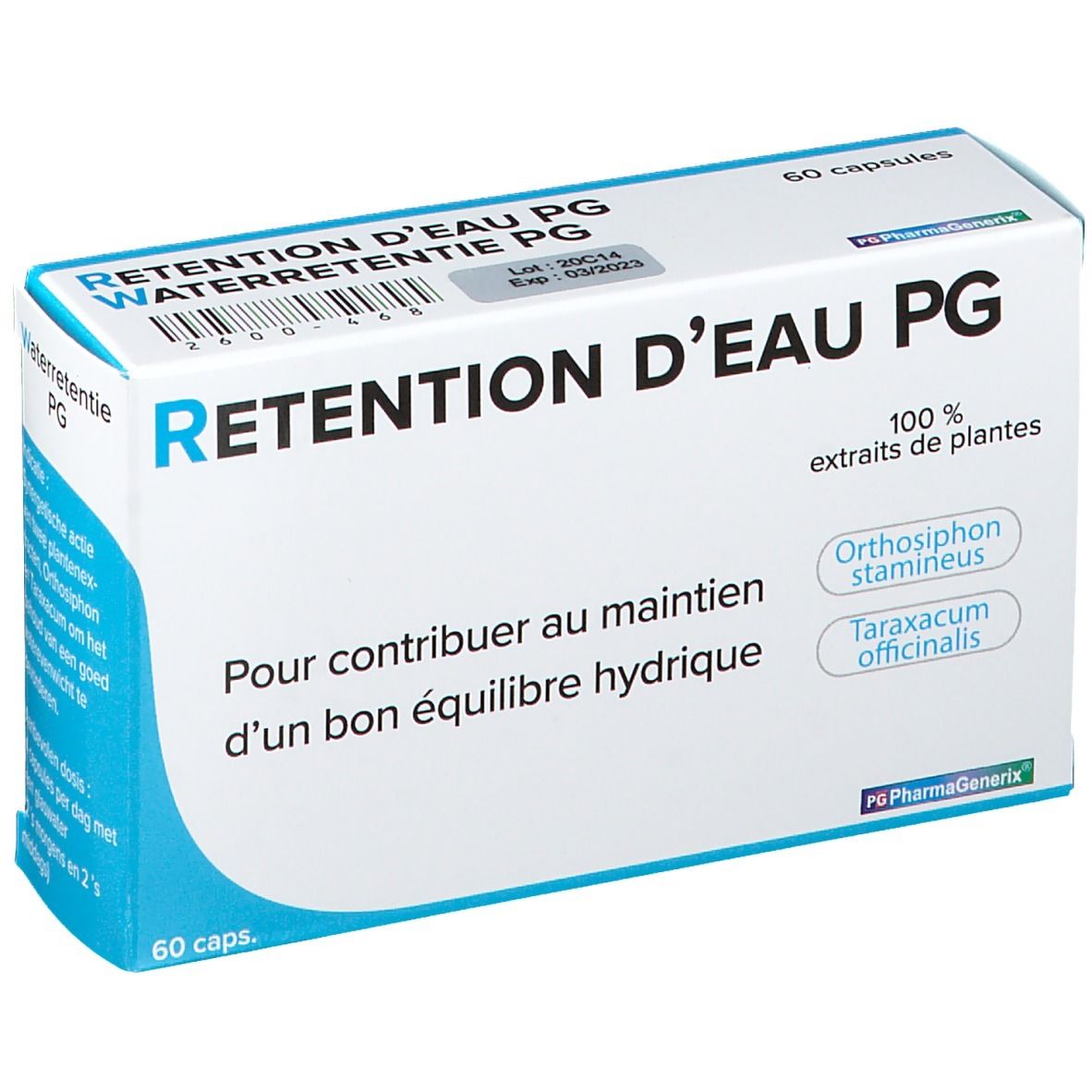 PharmaGenerix® Stockage de l'eau PG Capsule(S) 60 pc(s)