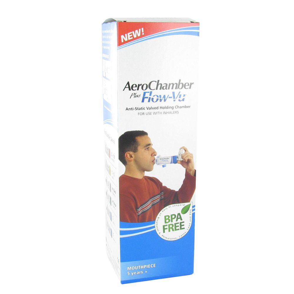 Aerochamber Plus Anti-Statique + Flow-Vu-Mouthpiece Adultes 1 pc(s) Appareil