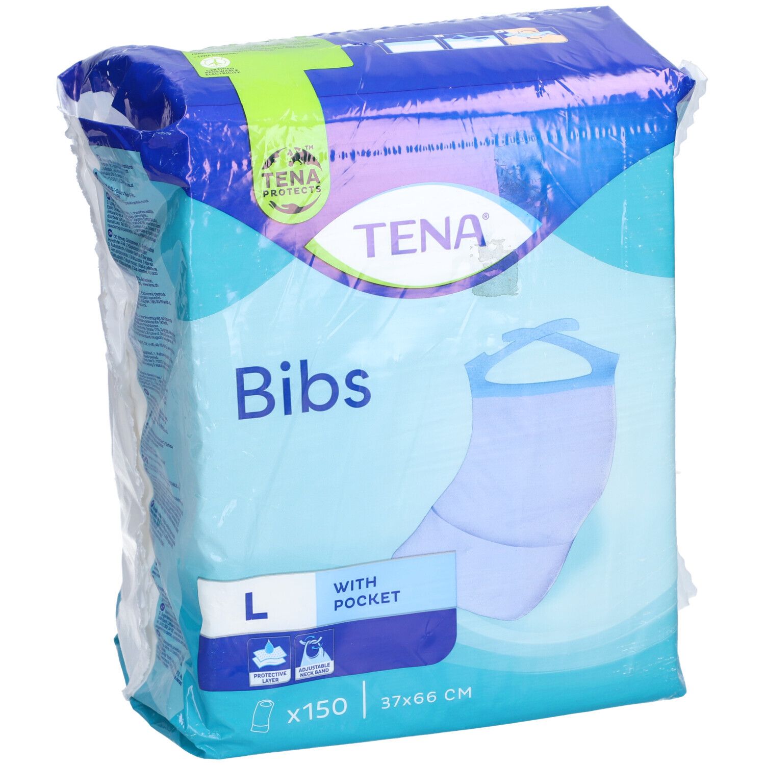 Tena Bib Bavoirs jetables pour adultes M/L 37 x 68 cm 150 pc(s) Lingette(S)