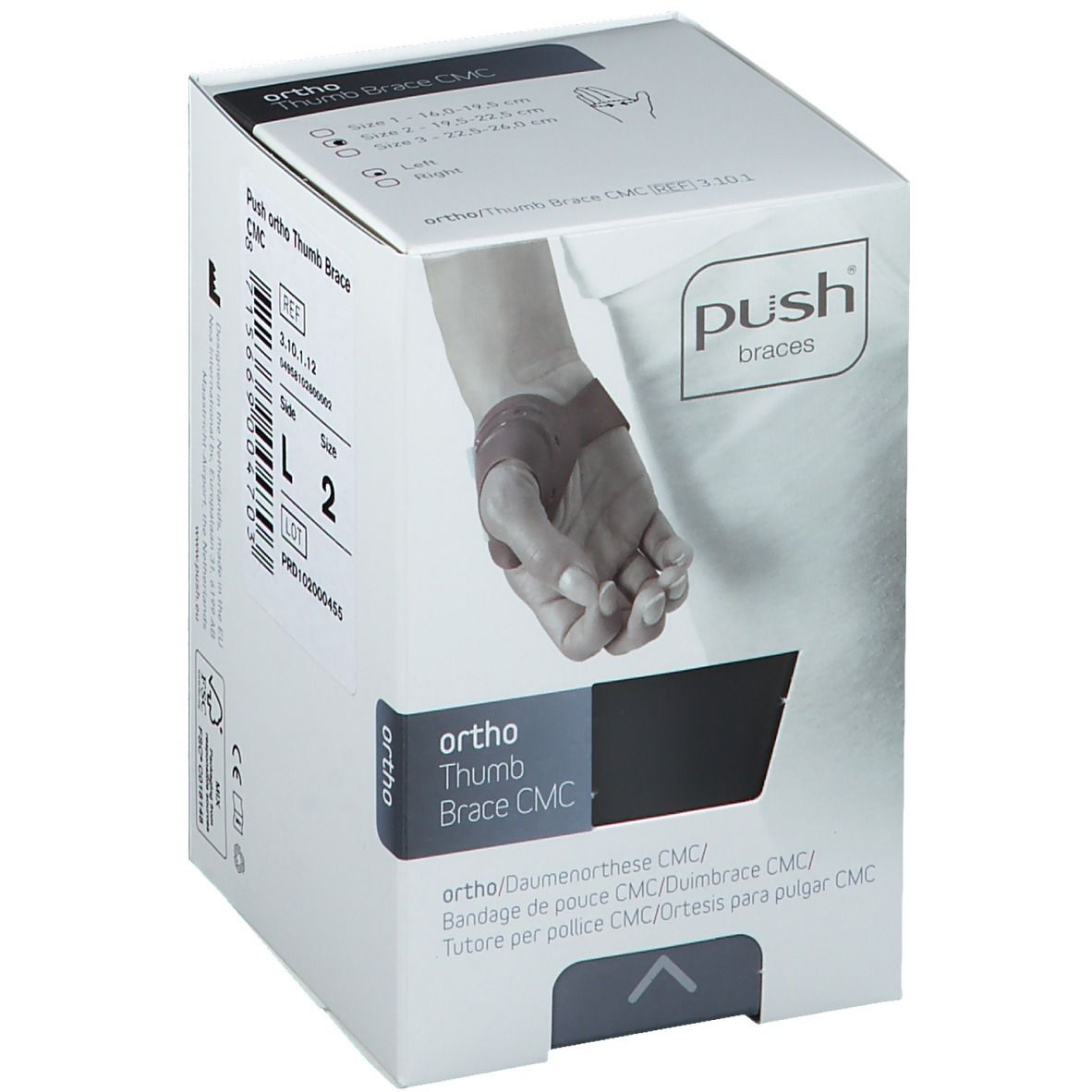 push Bandage de pouce Ortho CMC Gauche 19.5-22.5 cm T2 1 pc(s) Bandage(S)
