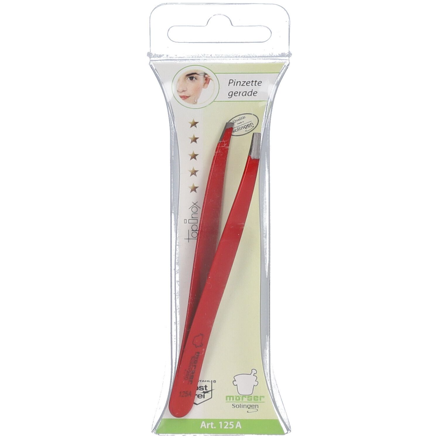 Morser Pince A Epiler Topinox Rouge Droit 1 pc(s) Pinces À Épiler