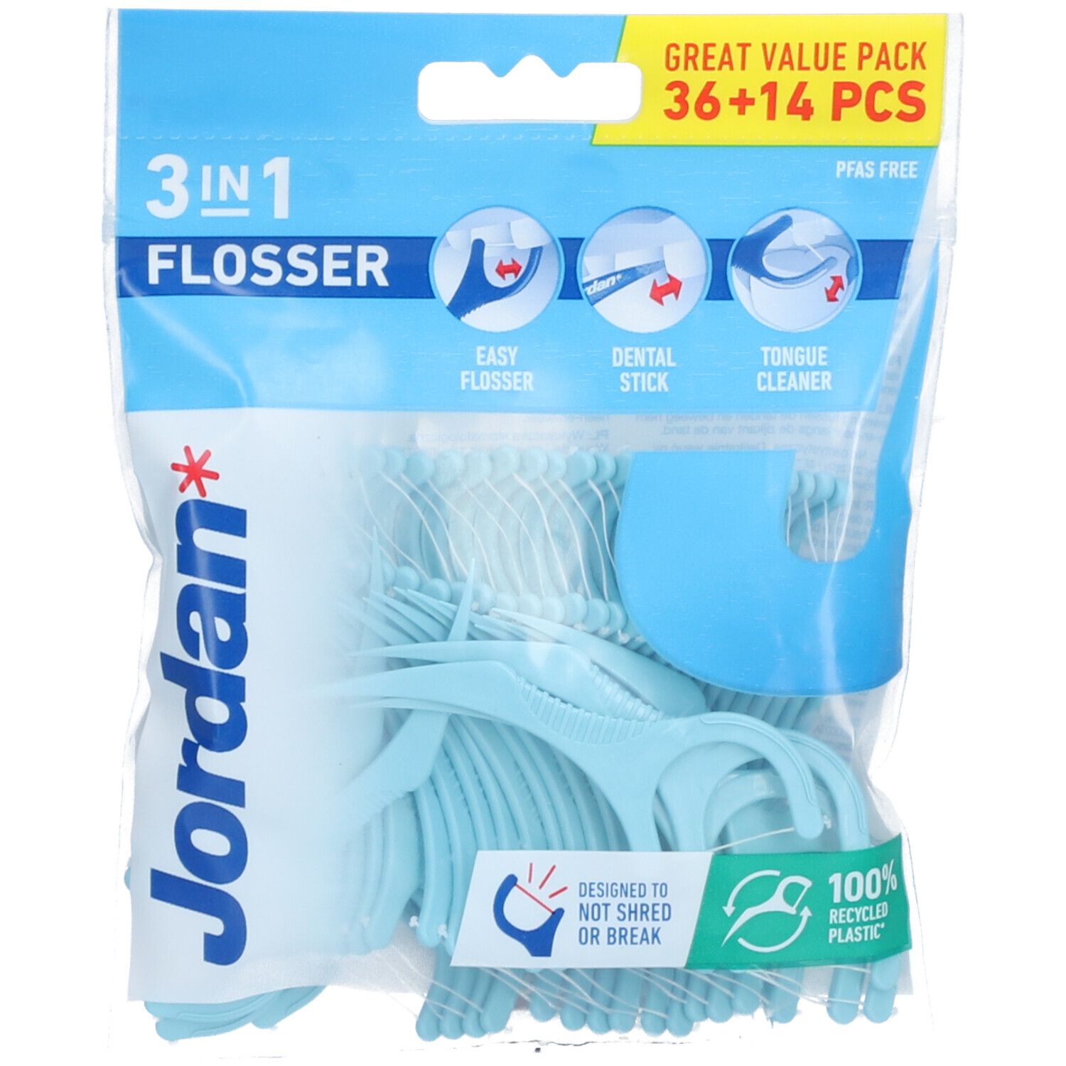 Jordan Flosser 3-en-1 Fil Dentaire 36 pc(s) Fil Dentaire