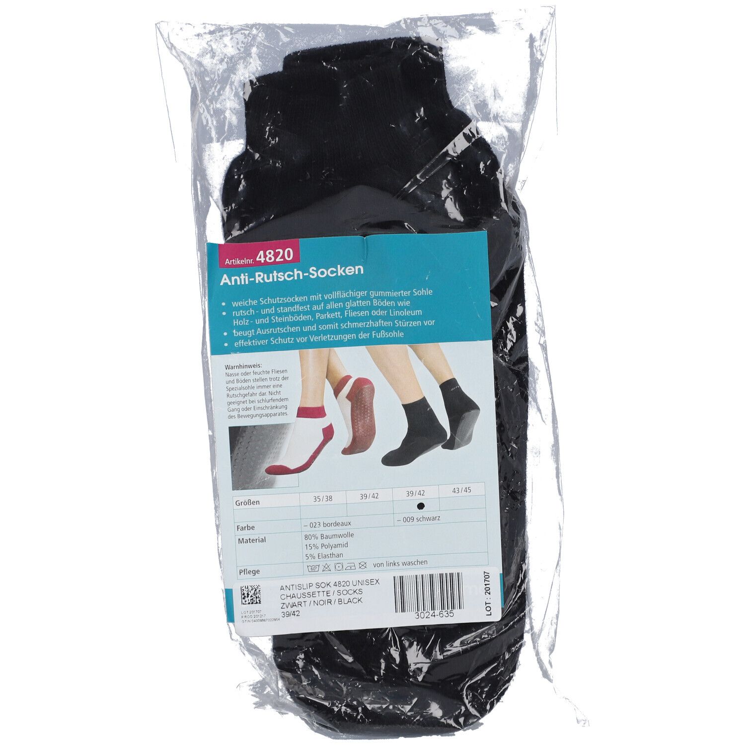 Bota Suprima 4820 Chausette Antiglissant Unisex Noir 39-42 Support 2 pc(s)