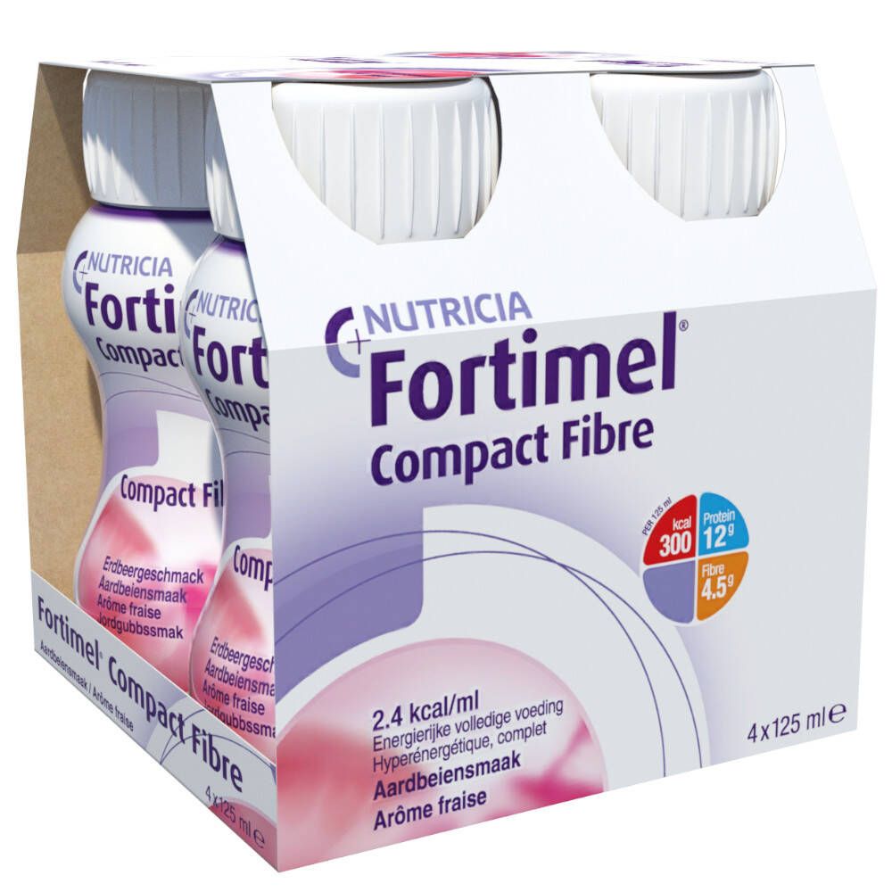 Fortimel® Compact Fibre Fraise 4x125 ml solution(s) buvable(s)