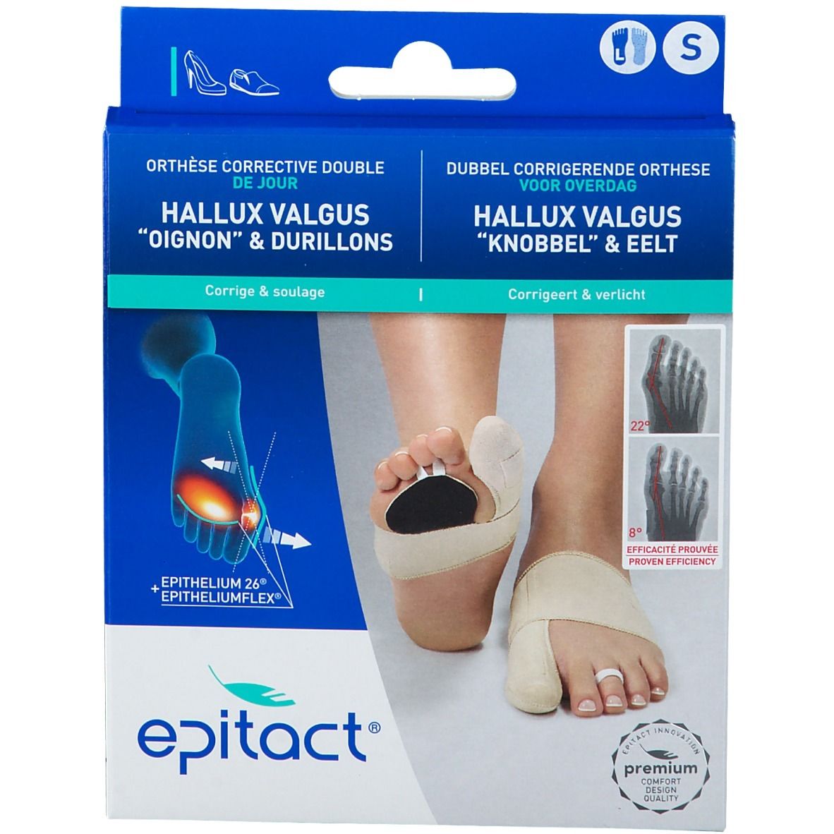 Epitact® Orthèse Corrective de Jour pour Hallux Valgus « Oignon » & Durillons Gauche Small Bandage(S) 1 pc(s)
