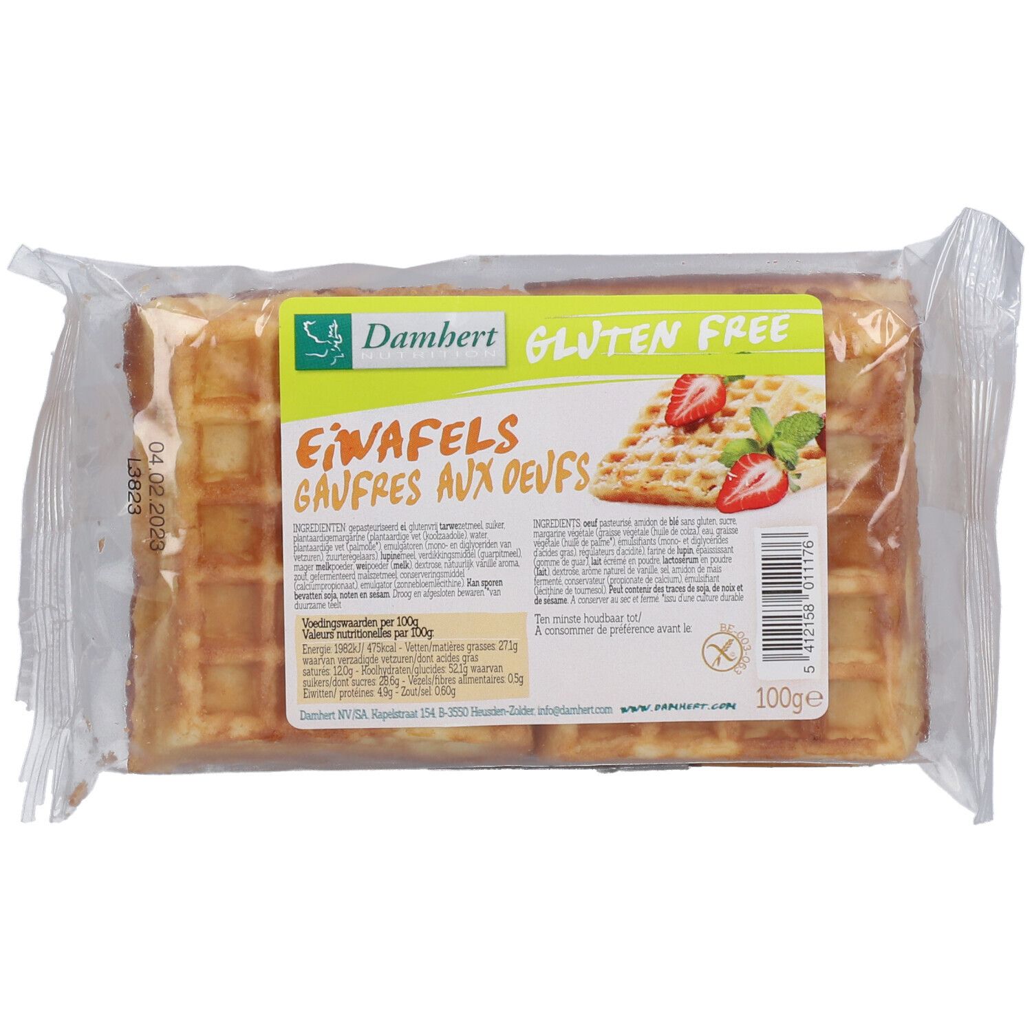 Damhert Gaufres aux oeufs vanille sans gluten Cookies 4 pc(s)