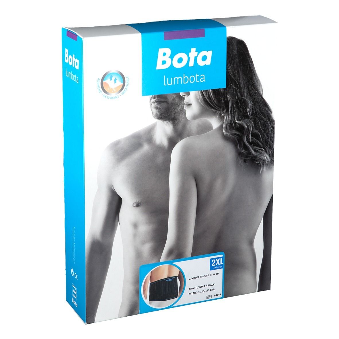 Bota Lumbota Tricofit Noir H: 24 cm Taille XXL Bandage(S) 1 pc(s)