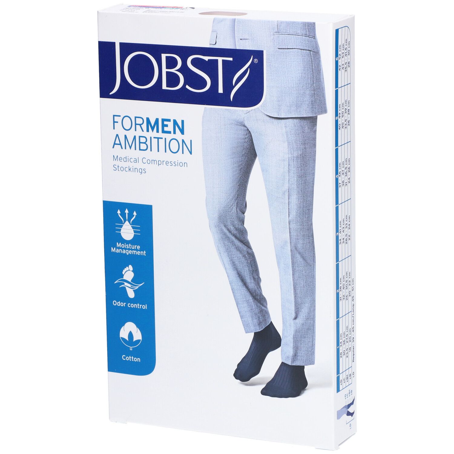 JOBST For Men Ambition Bas À Genou Classe AD Bleu Marine Medium 1 pc(s) Chaussettes