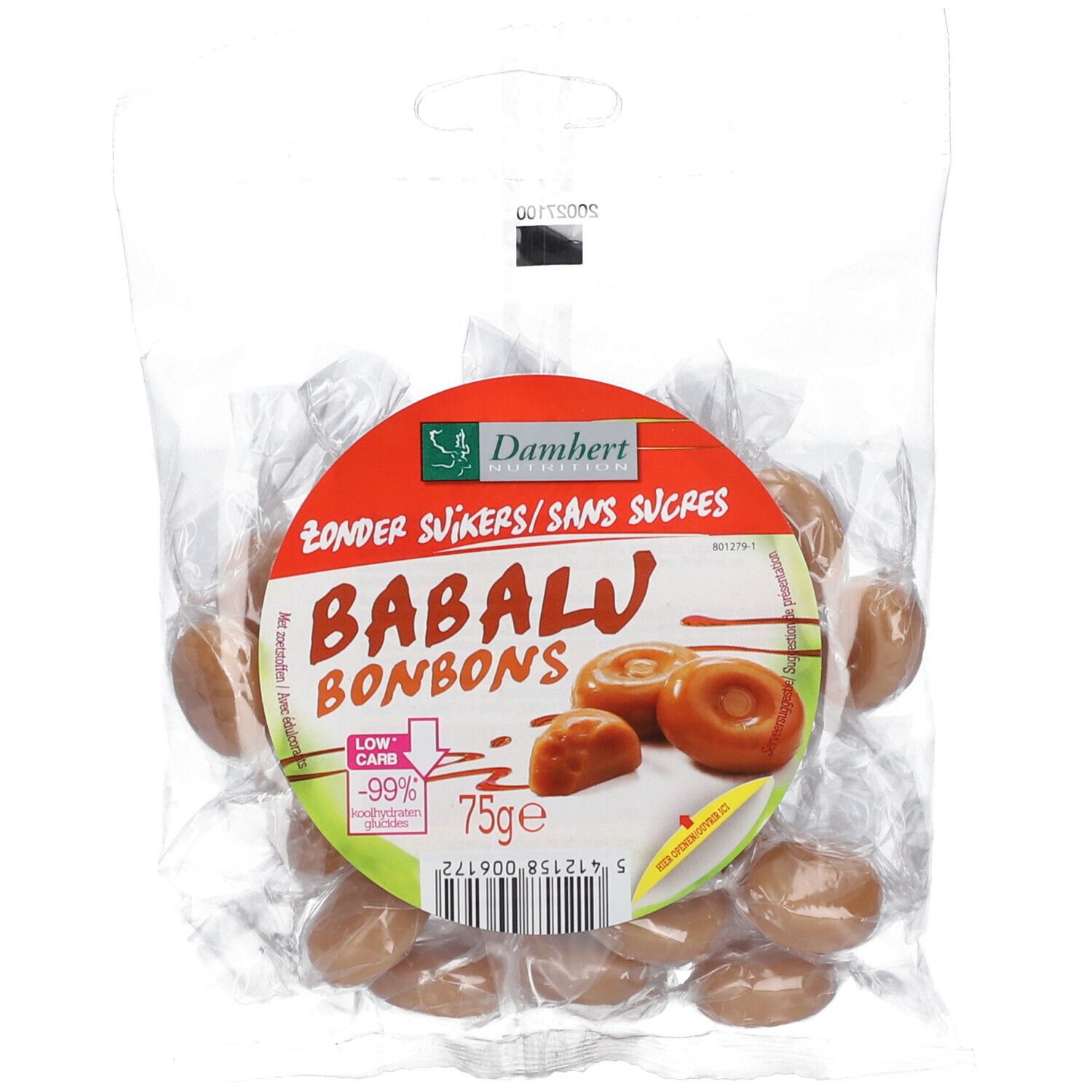 Damhert Nutrition Babalu Caramel Sans Sucre 75G - Image 2