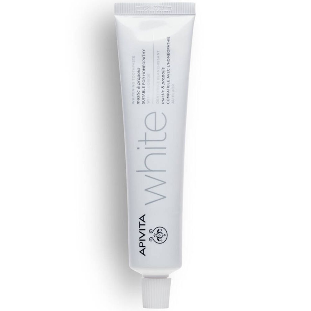 Apivita Vert White Mastic & Propolis Toothpaste For Whitening, Plaque And Cavities 75Ml - Image 4