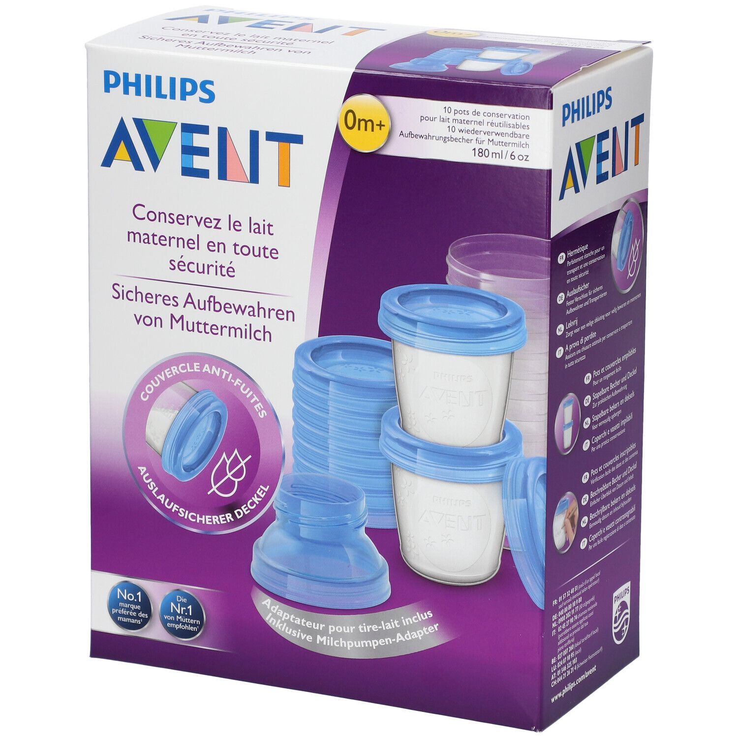Philips Avent 10 pots de conservation pour le lait maternel 1 pc(s) Set(S)